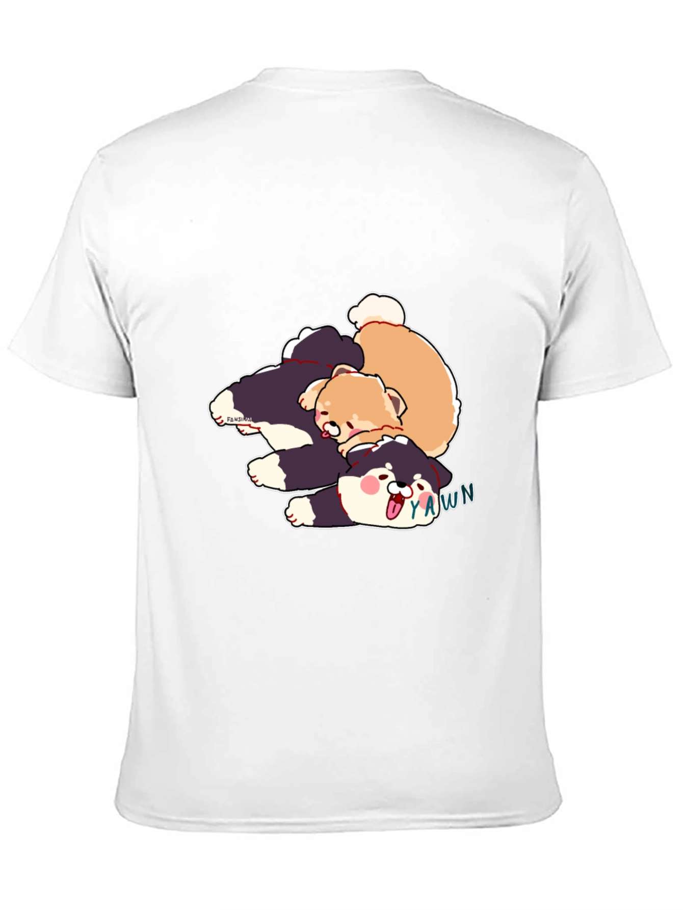 Black Cartoon Dog Pile Black T-Shirt view 11
