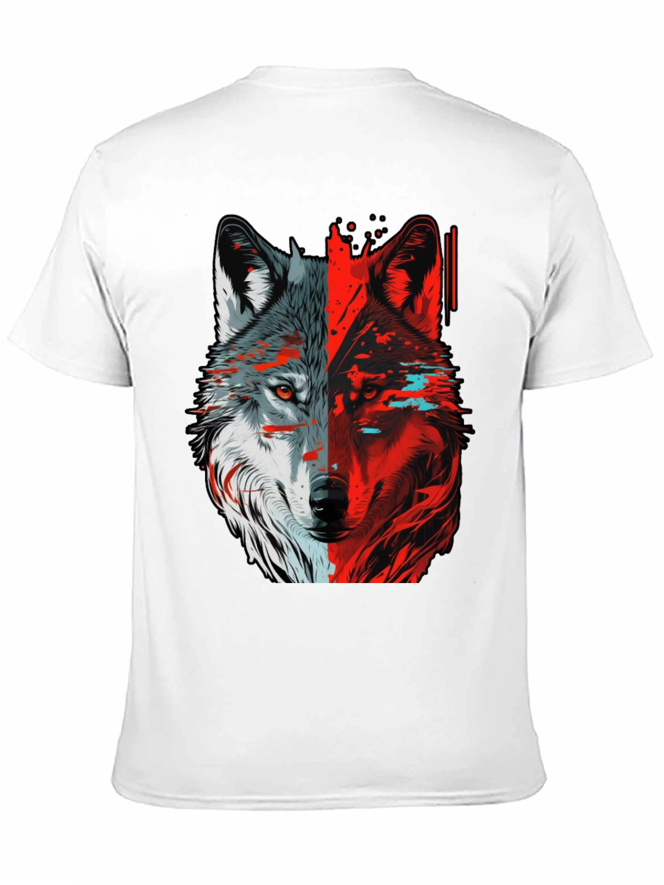 Black Bicolor Wolf Graphic T-Shirt - Stylish Animal Tee view 11