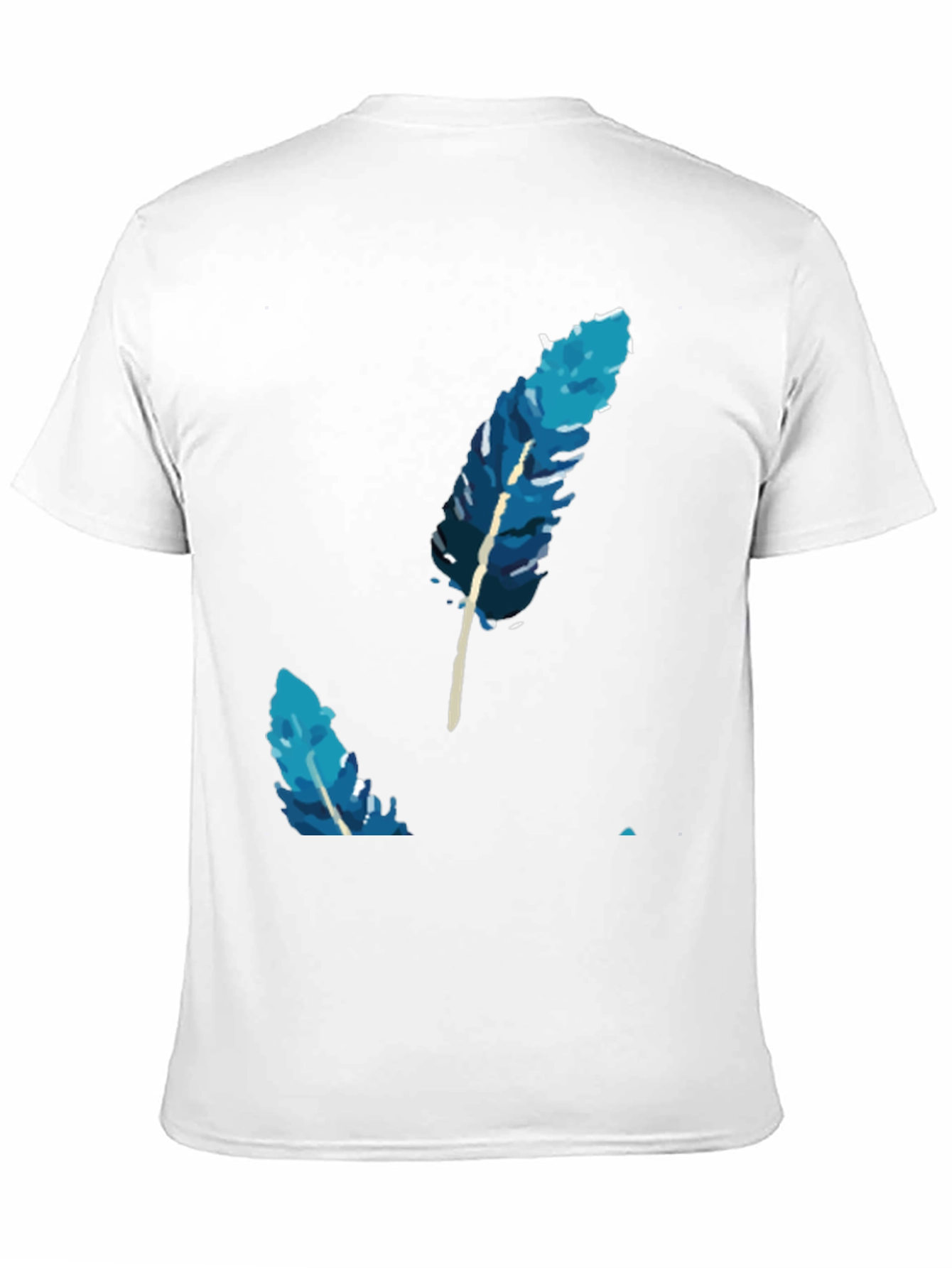 Black Blue Feather Graphic Tee - Soft Cotton Blend view 11