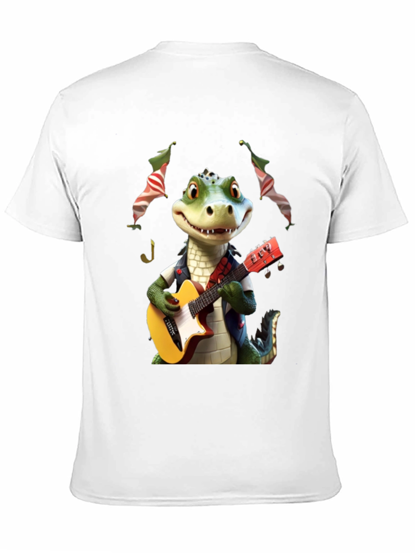 Black Alligator Guitar Player Graphic Tee view 11