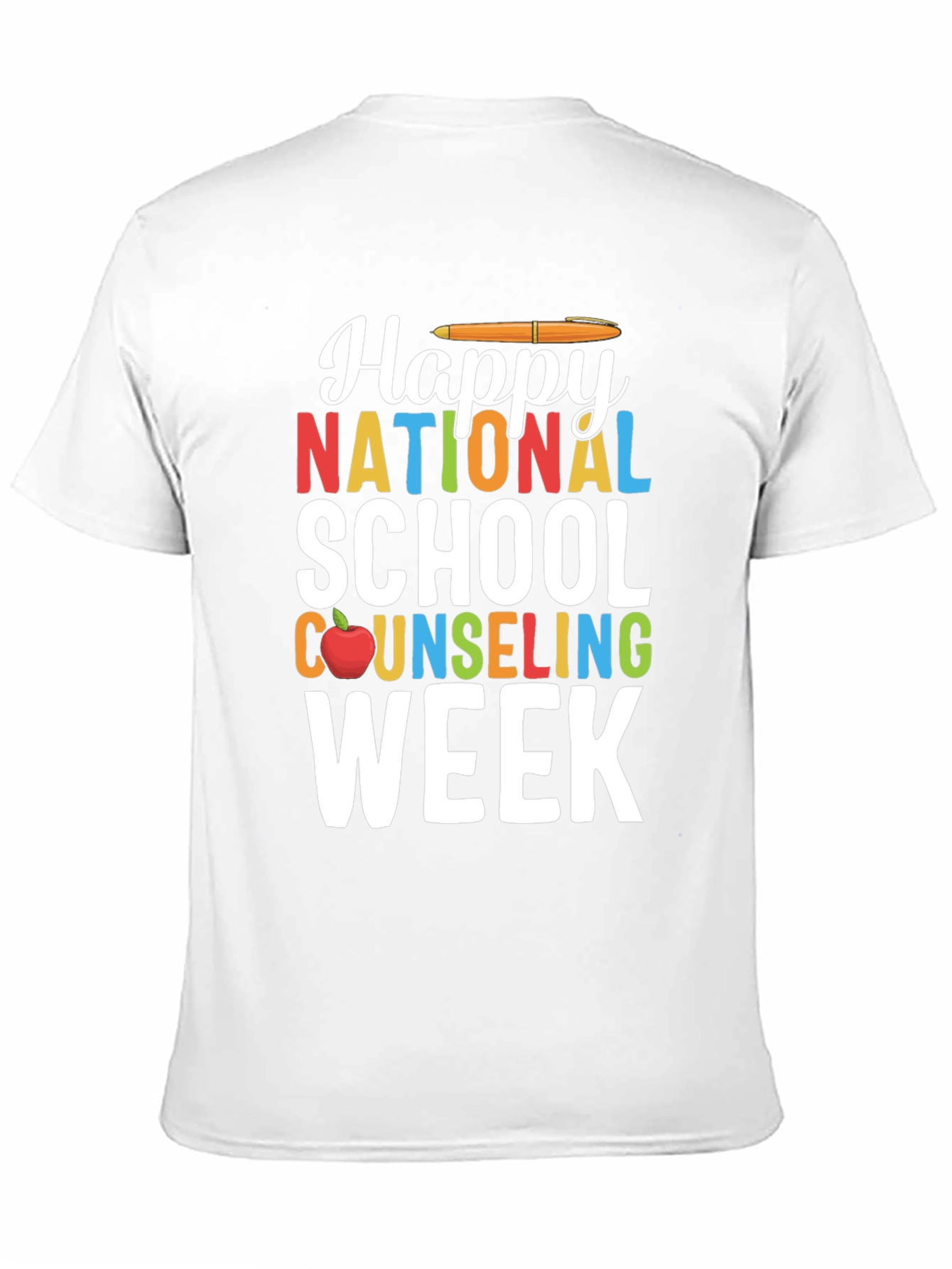Black Happy National School Counseling Week T-Shirt view 11
