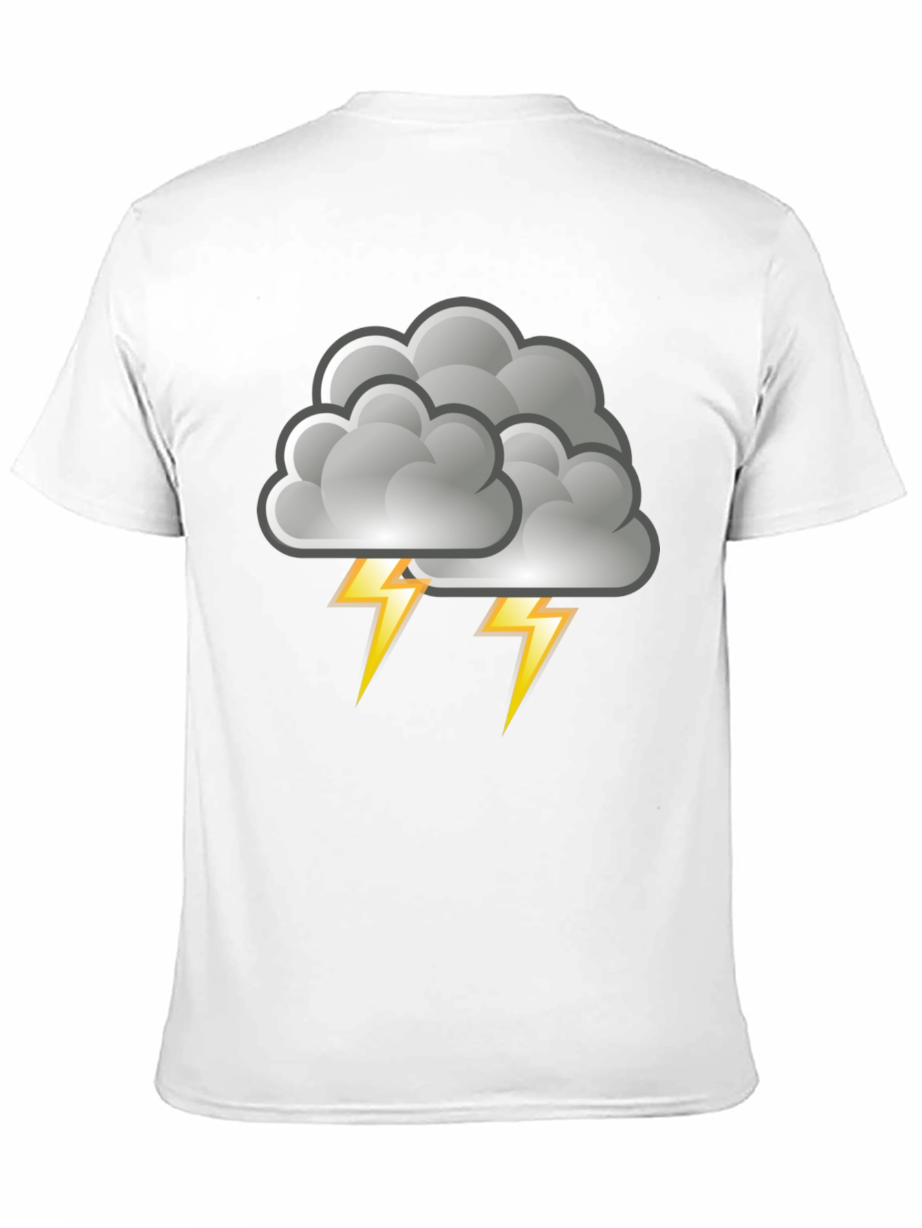 Black Storm Cloud & Lightning Bolt Graphic Tee - Black view 11