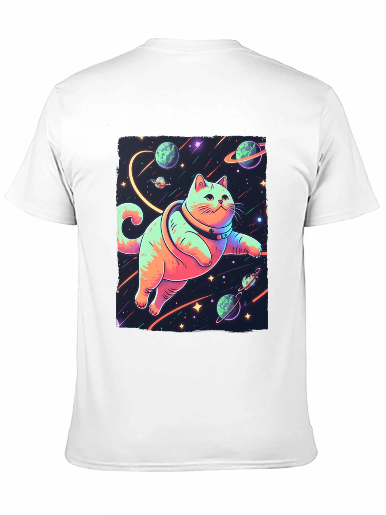 Black Cosmic Cat T-Shirt - Space Adventure Tee view 11