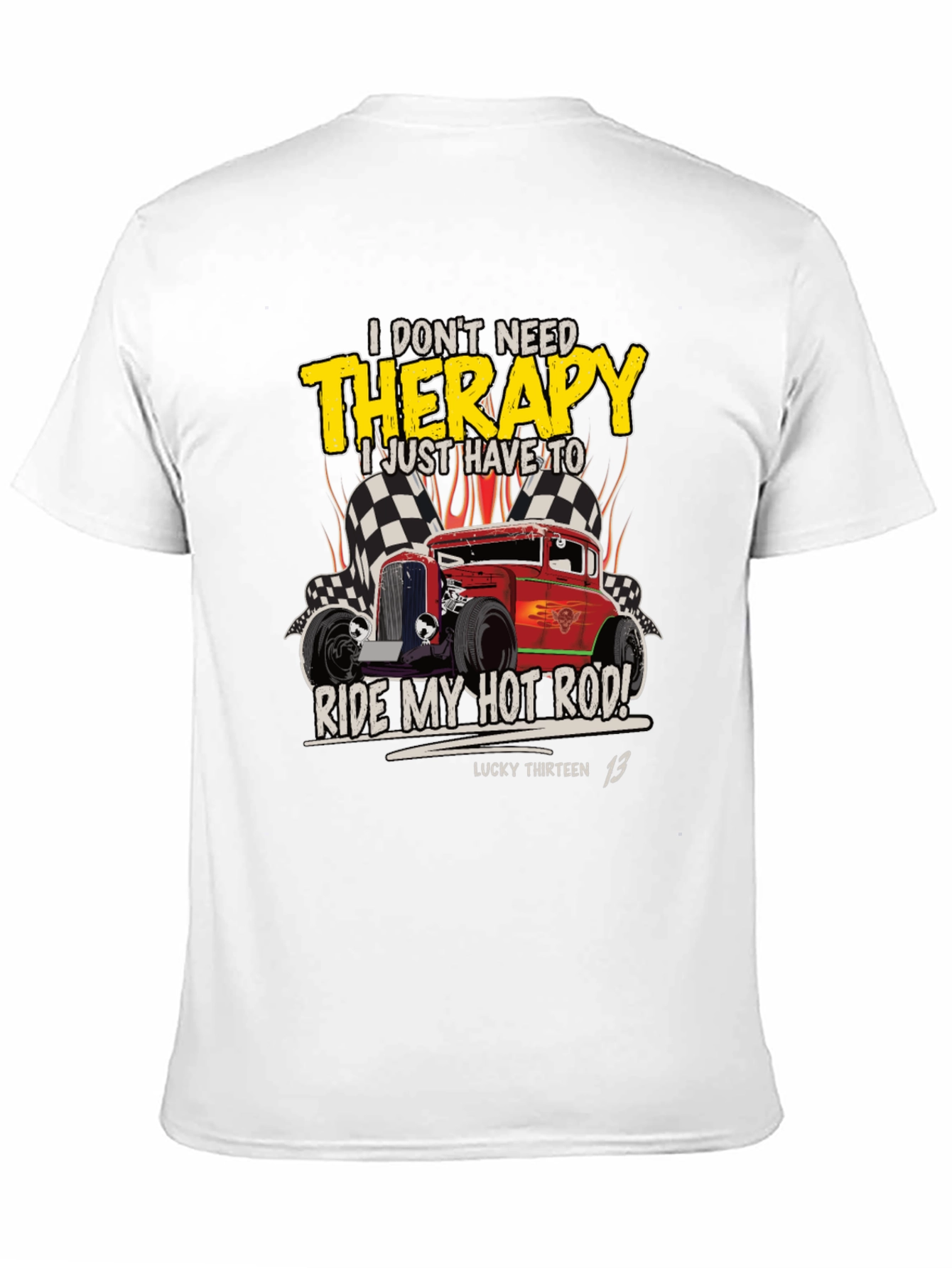 Black Hot Rod Therapy T-Shirt - Lucky Thirteen 13 view 11