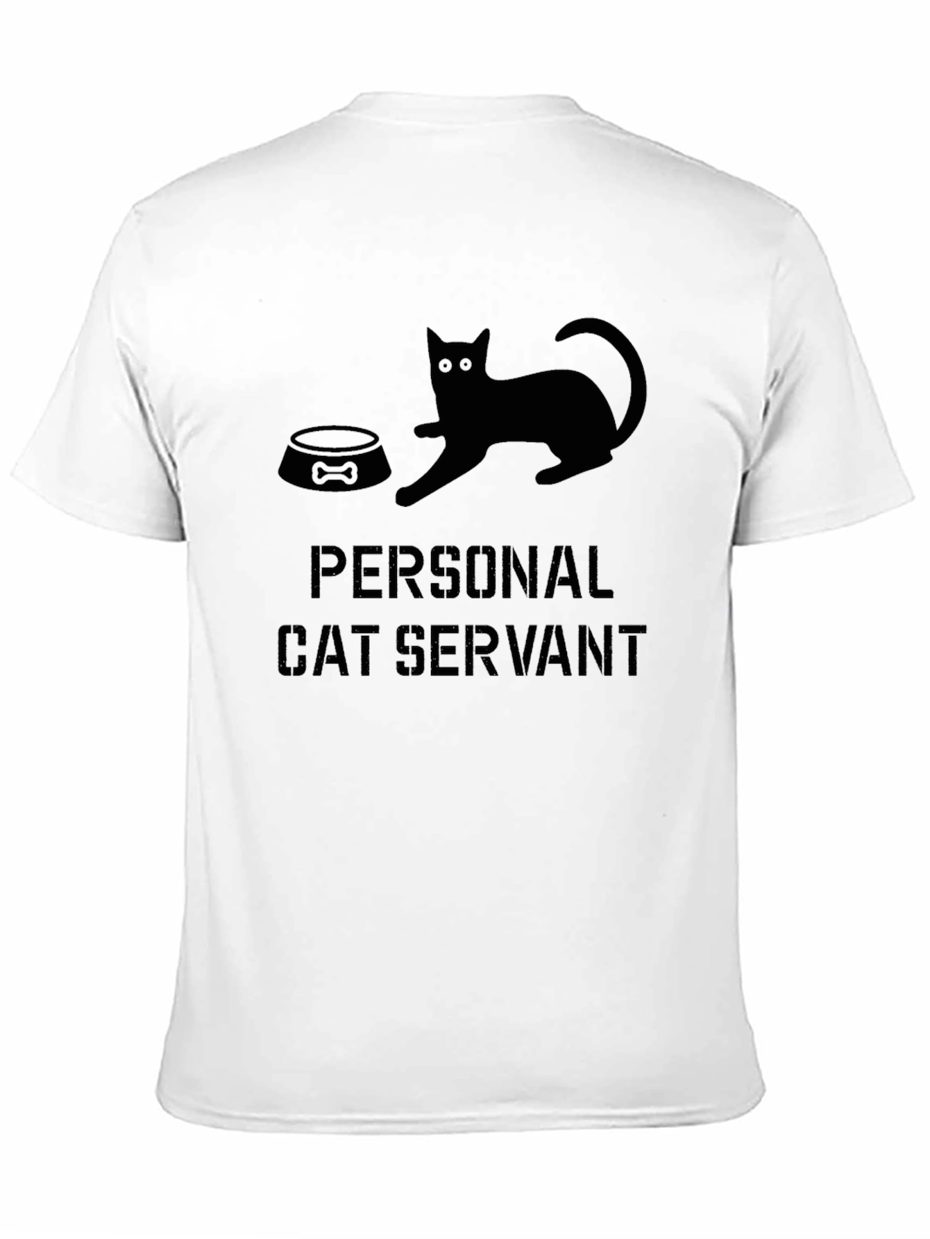 Black Personal Cat Servant Graphic T-Shirt view 11