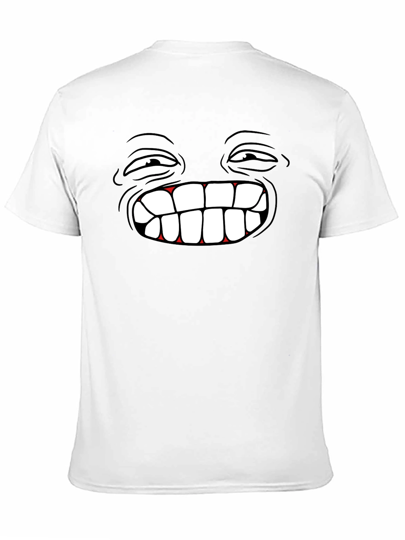 Black Funny Cartoon Face Black T-Shirt view 11