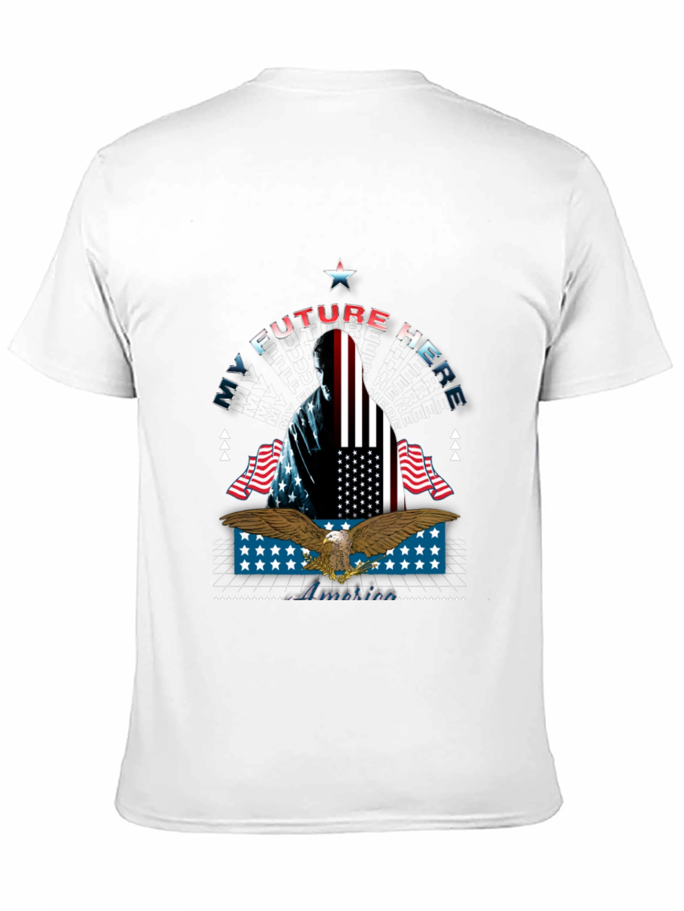 Black My Future Here Patriotic Eagle T-Shirt view 11