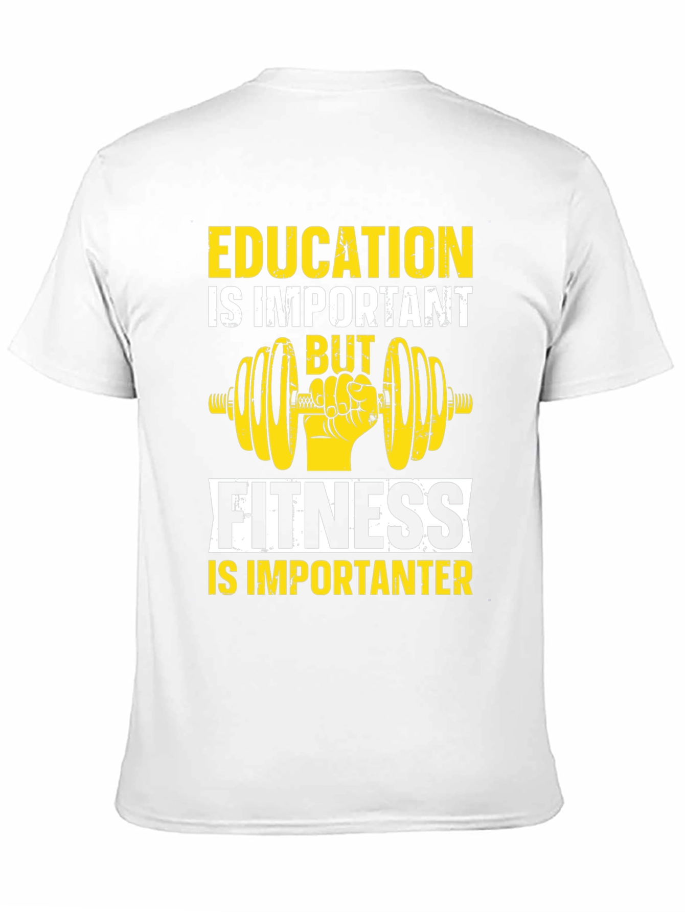 Black Education vs Fitness Graphic T-Shirt view 11