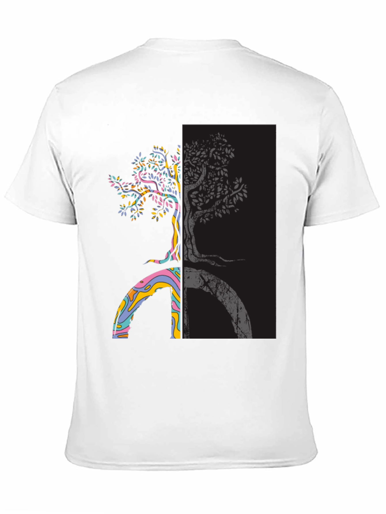 Black Yin Yang Tree Peace Sign T-Shirt view 11