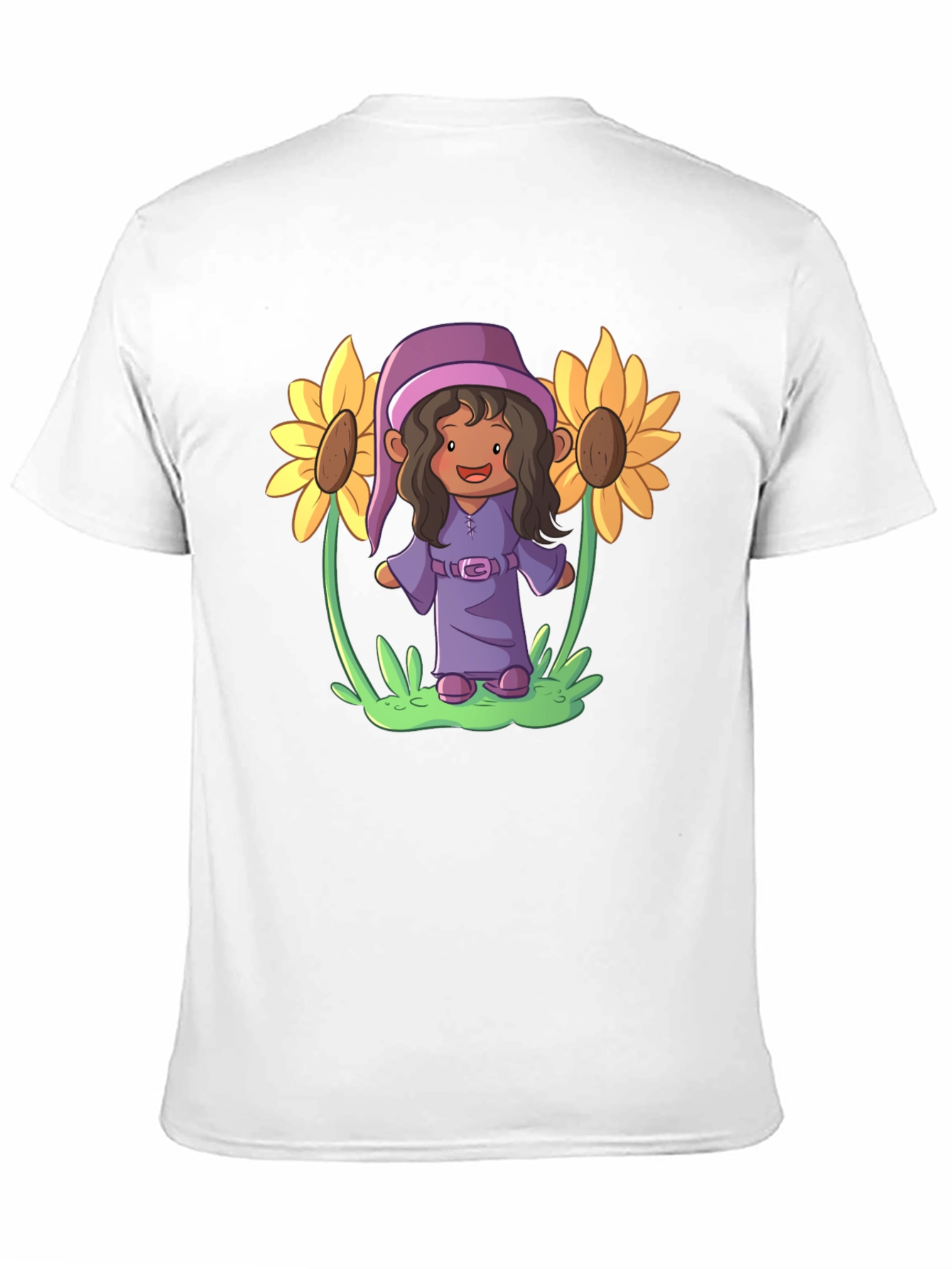 Black Sunflower Gnome Graphic Tee - Black Cotton Blend view 11