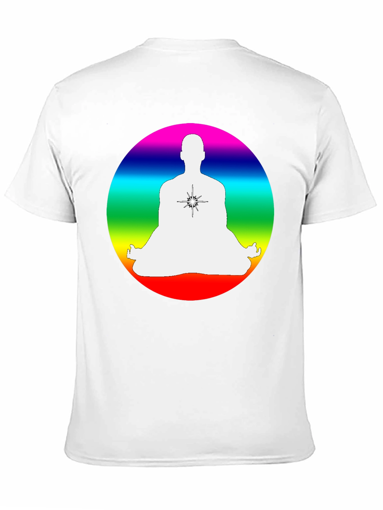 Black Rainbow Chakra Meditation T-Shirt - Black view 11