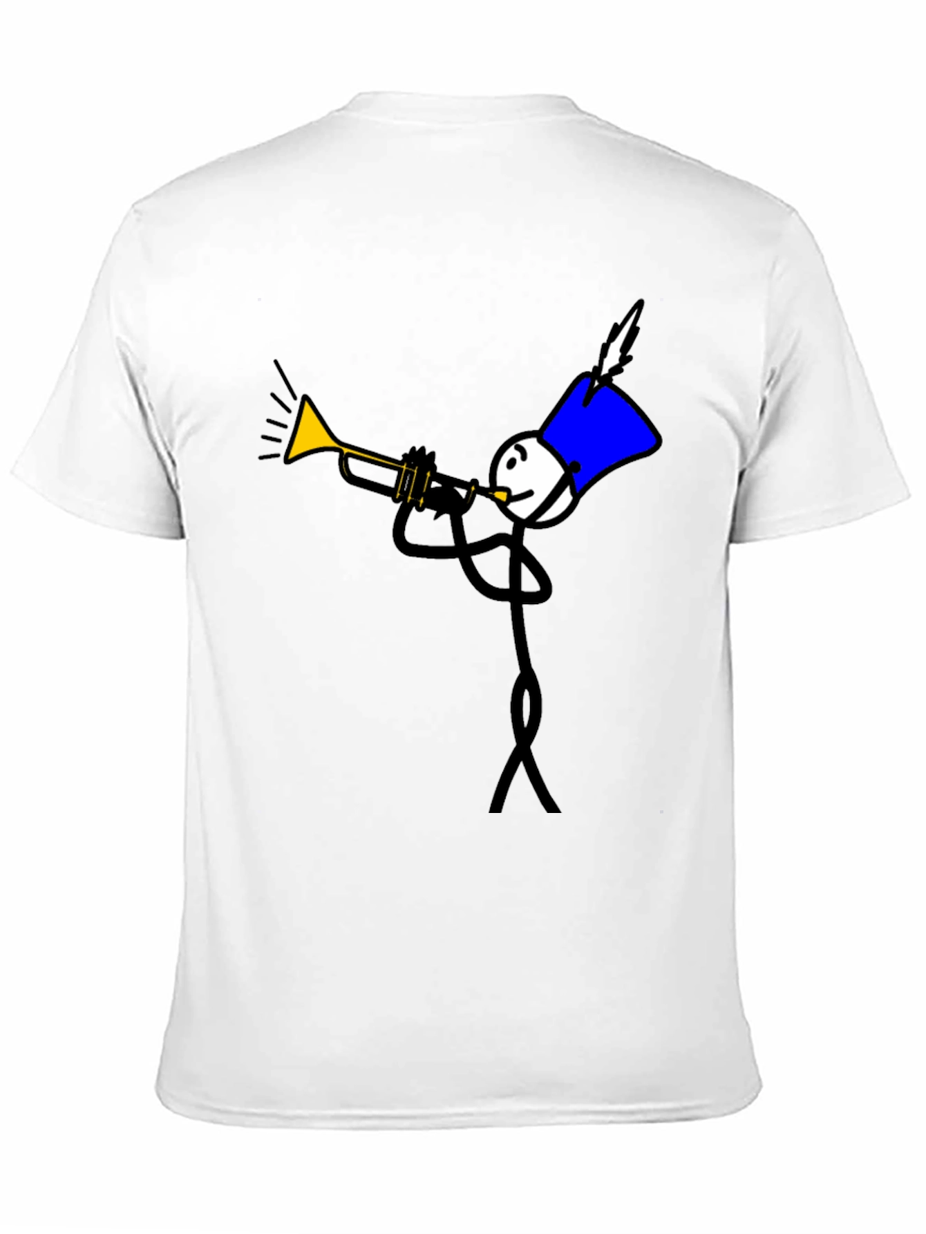 Black Stick Figure Trumpet Player Graphic Tee view 11