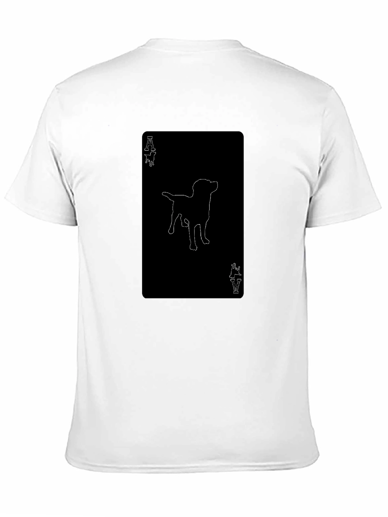 Black Ace of Paws T-Shirt - Black Tee with Dog Outline view 11