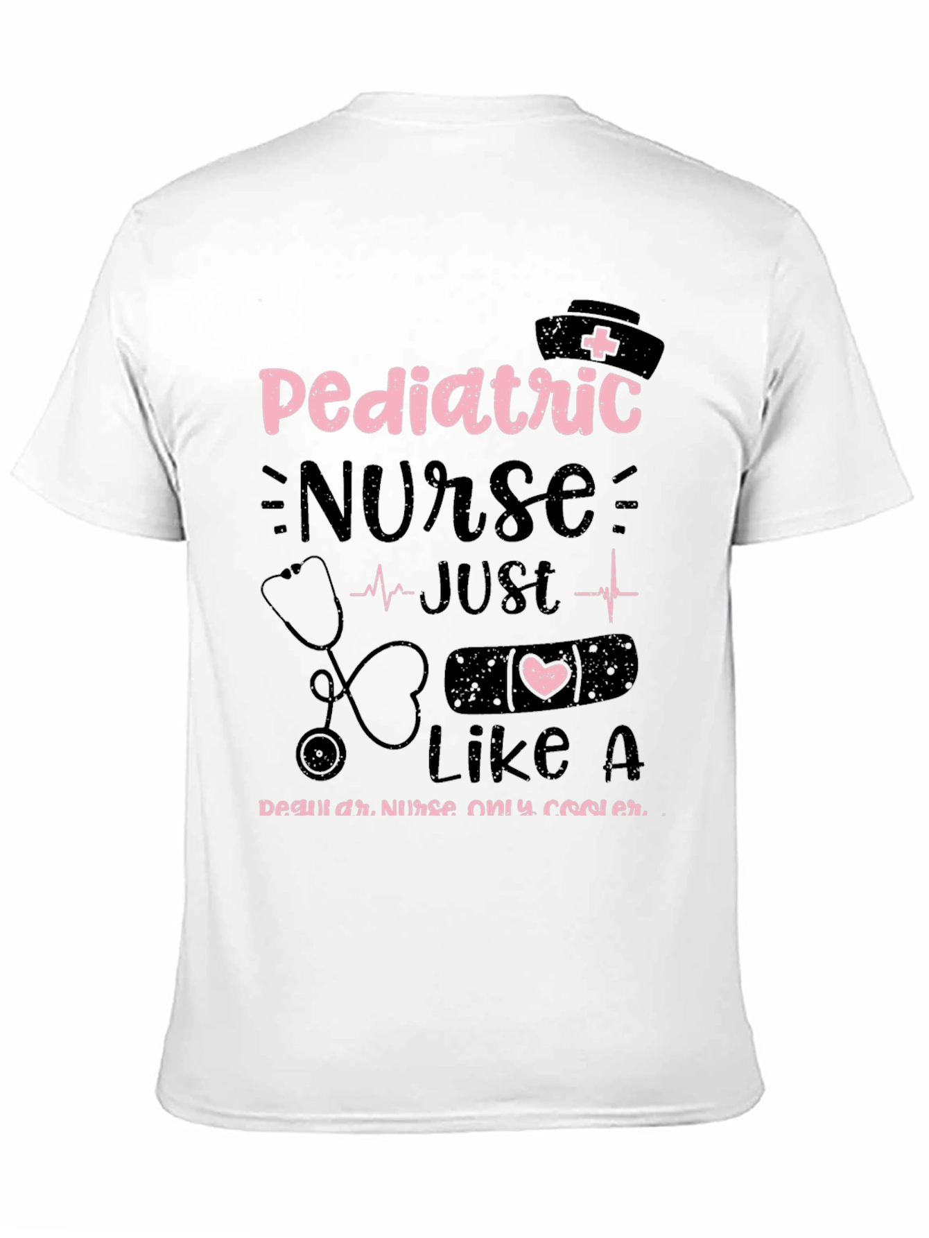 Black Pediatric Nurse T-Shirt - Cool Nurse Style view 11