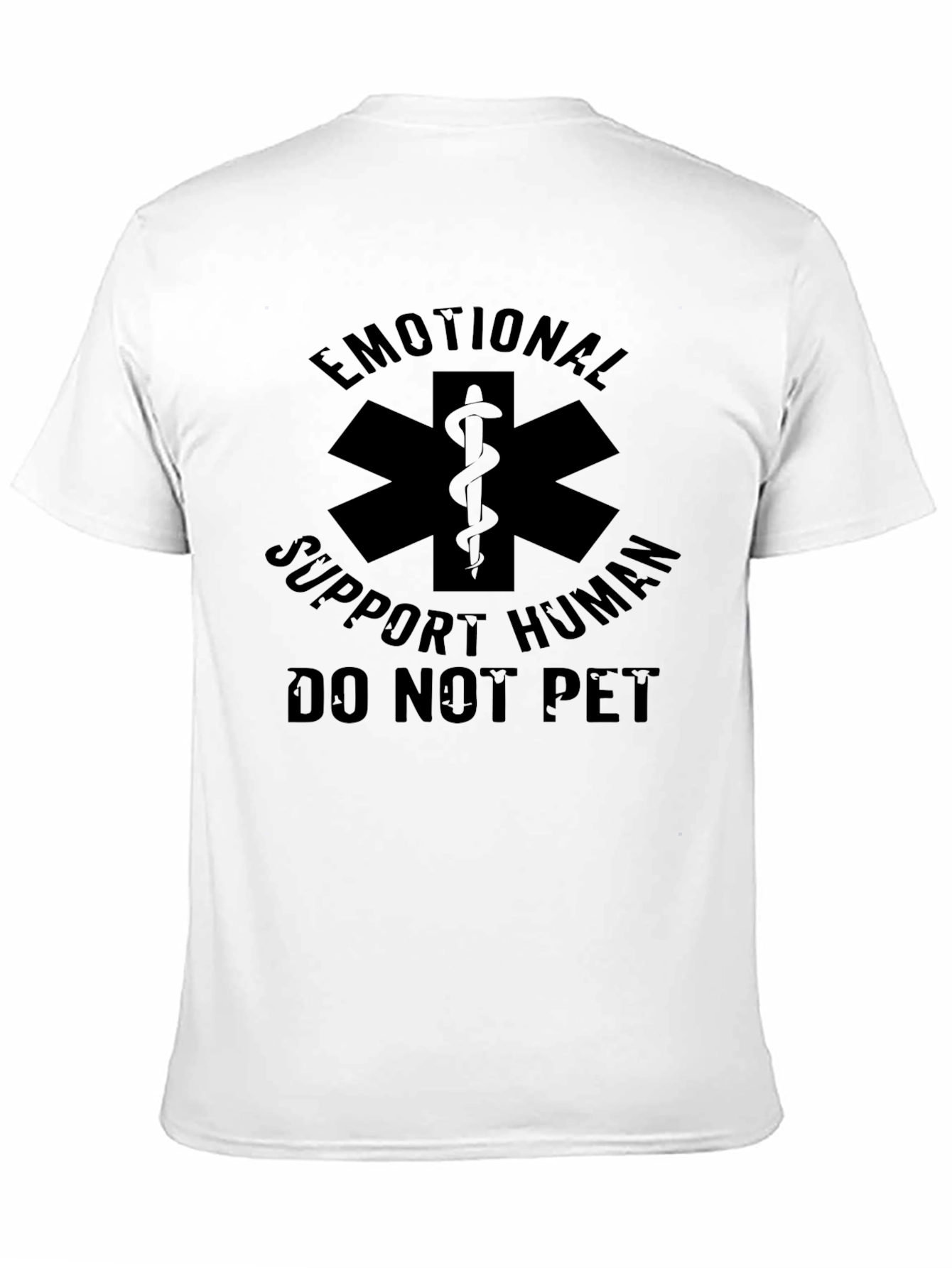 Black Emotional Support Human Tee - Do Not Pet - Novelty T-Shirt view 11