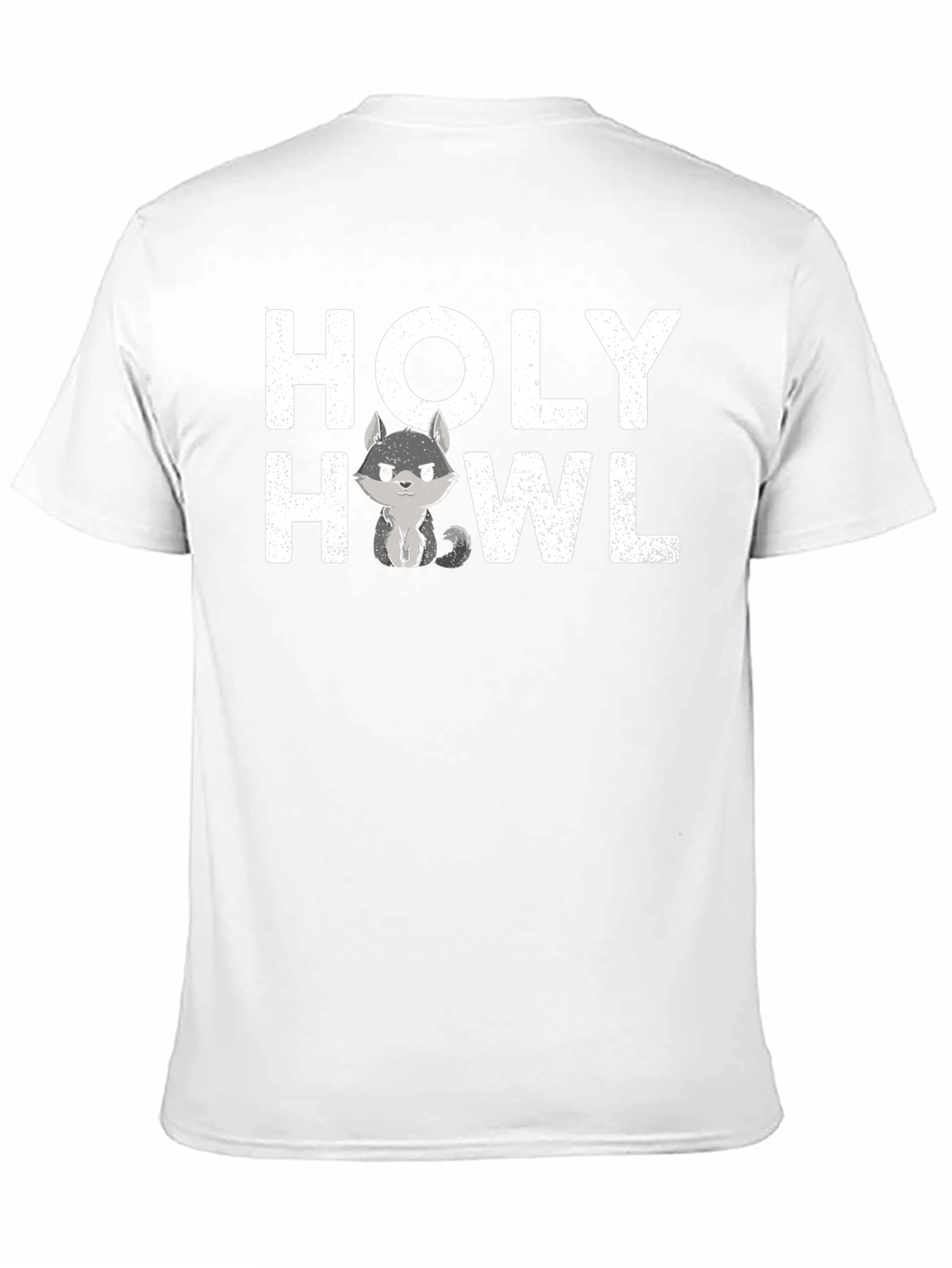 Black Holy Howl T-Shirt - Cute Wolf Graphic Tee view 11