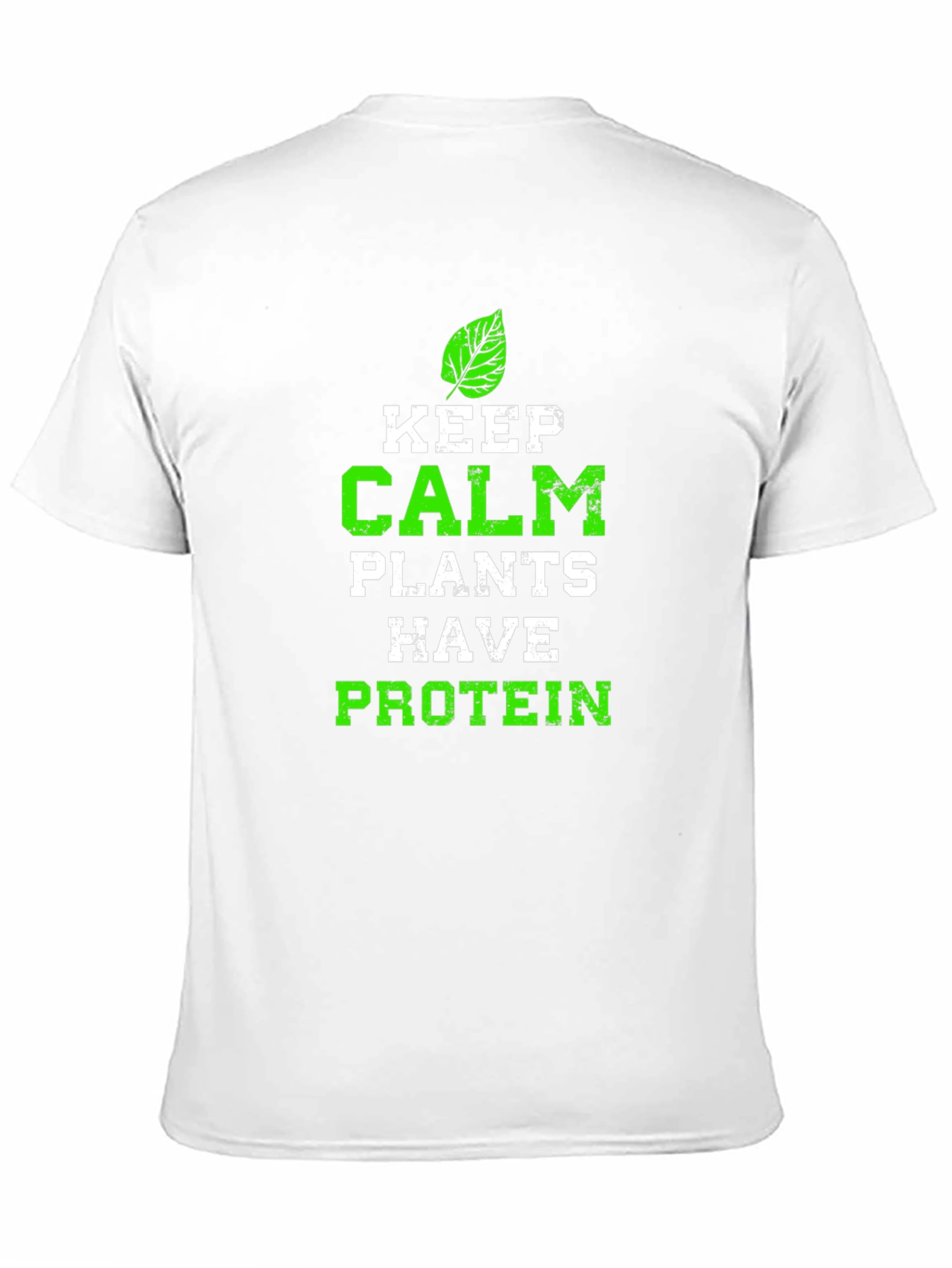 Black Keep Calm Plants Have Protein Graphic Tee view 11