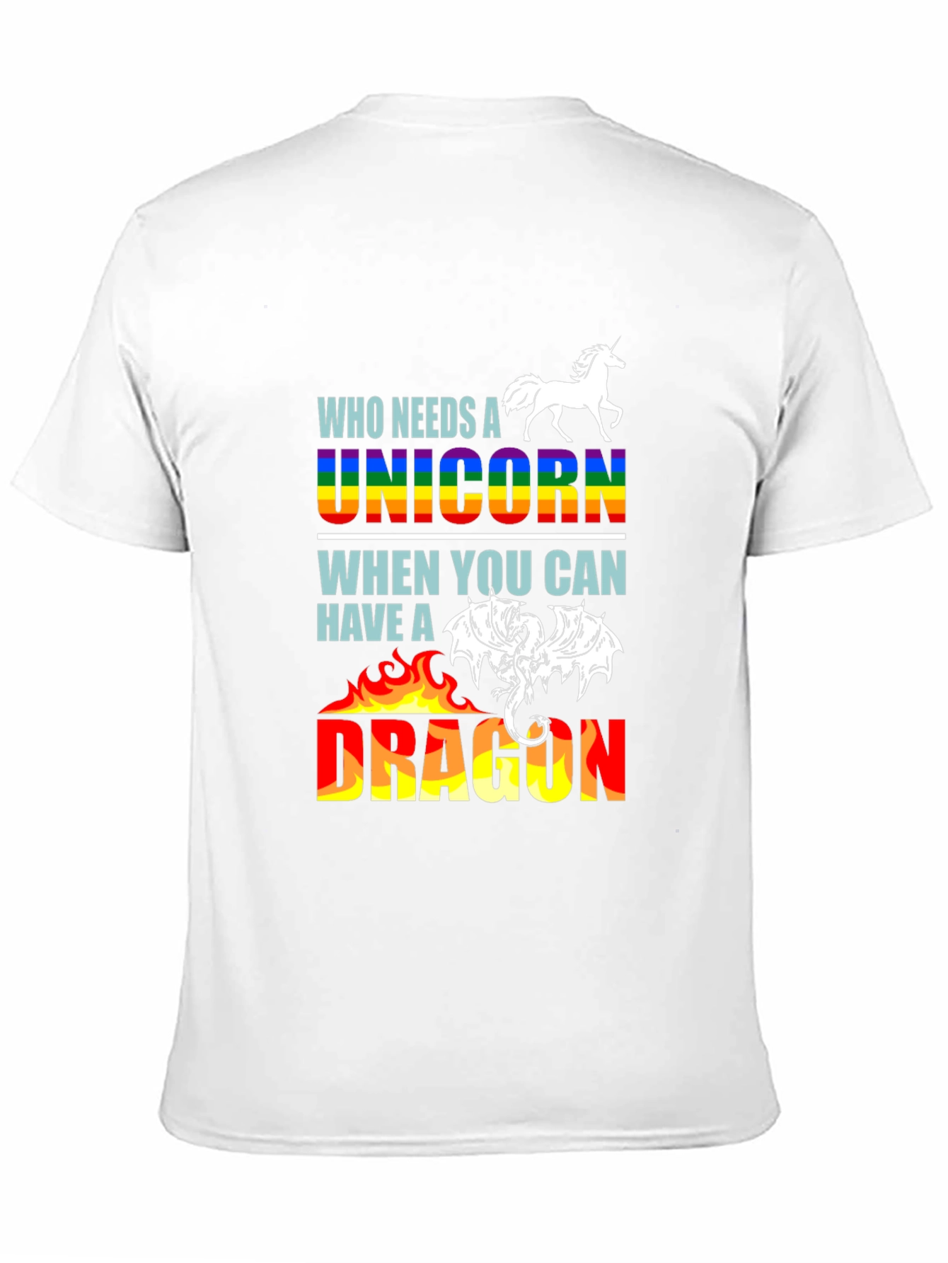Black Unicorn or Dragon Graphic T-Shirt view 11