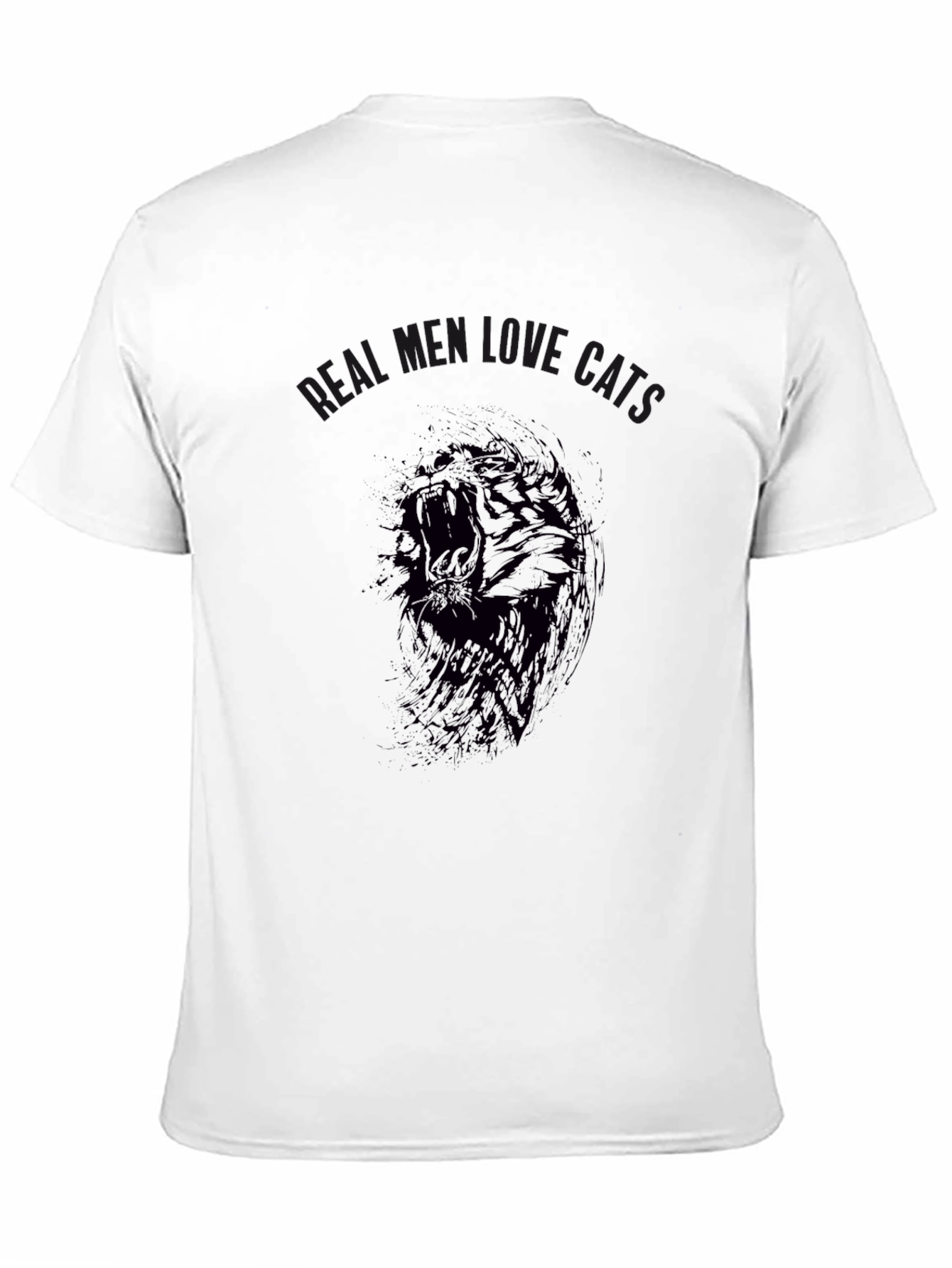 Black Men's Black Graphic Tee - Lion Roar Cats view 11