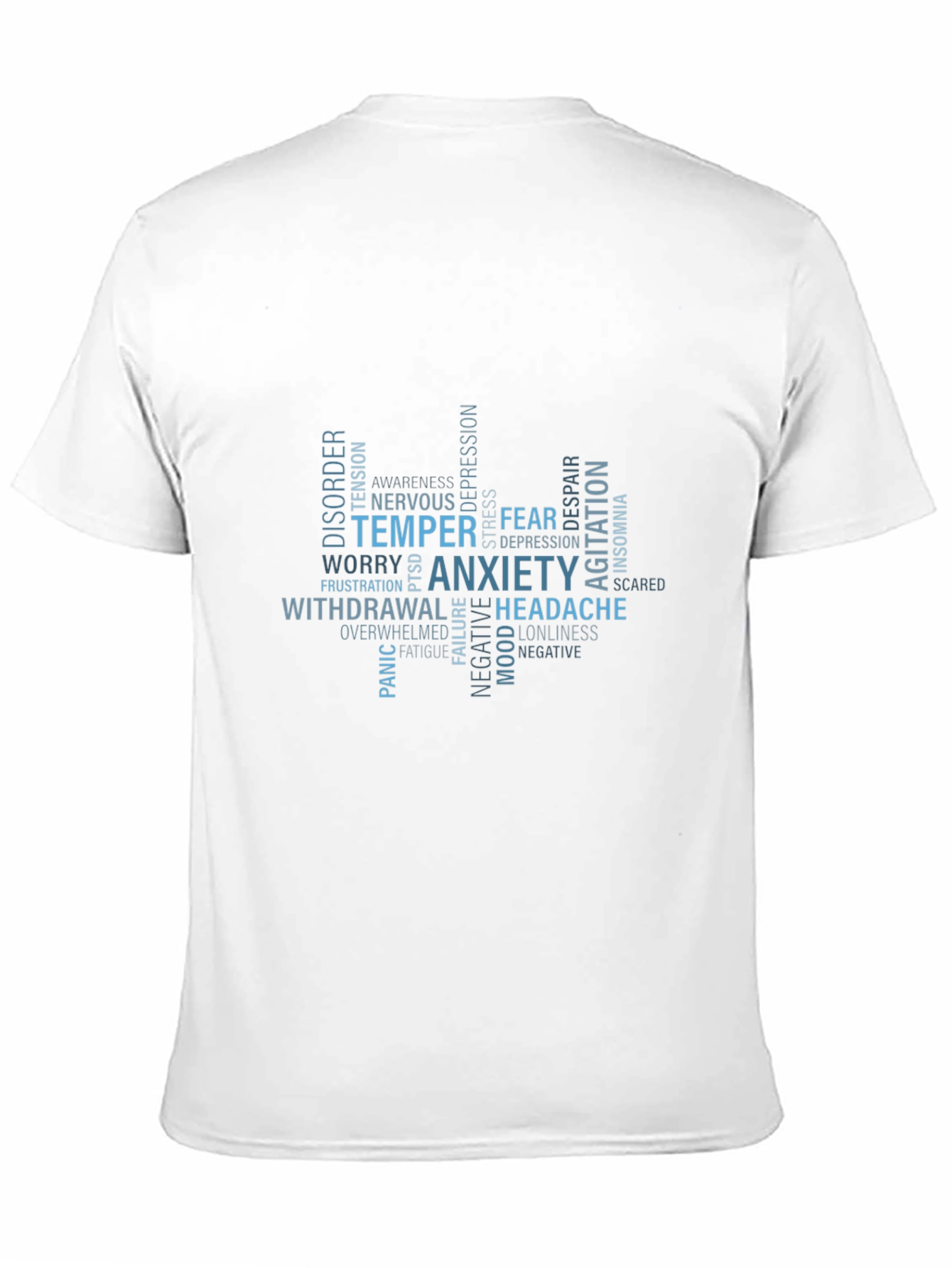 Black Anxiety & Mental Health Awareness Graphic T-Shirt view 11