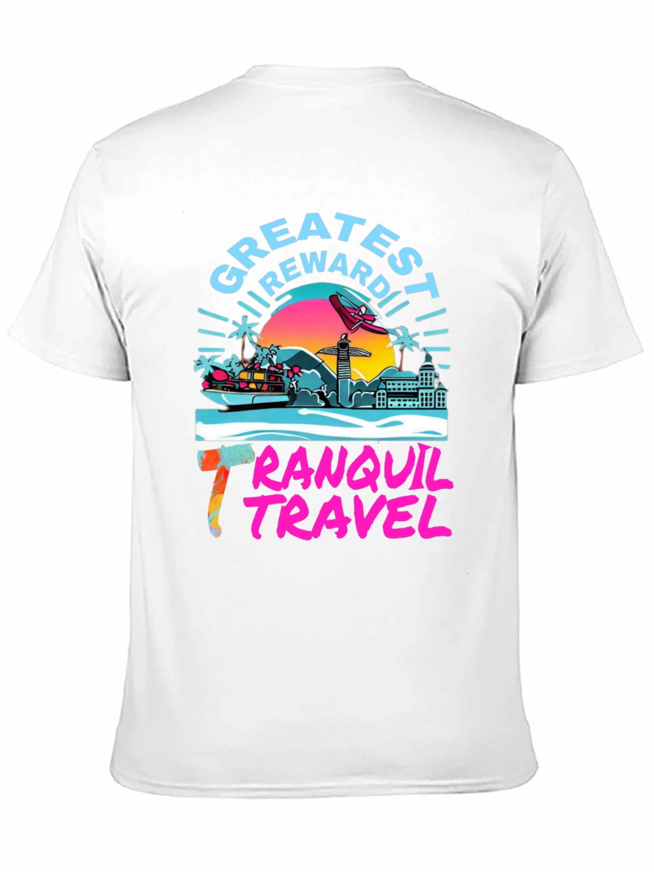 Black Tranquil Travel Graphic Tee - Tropical Paradise view 11