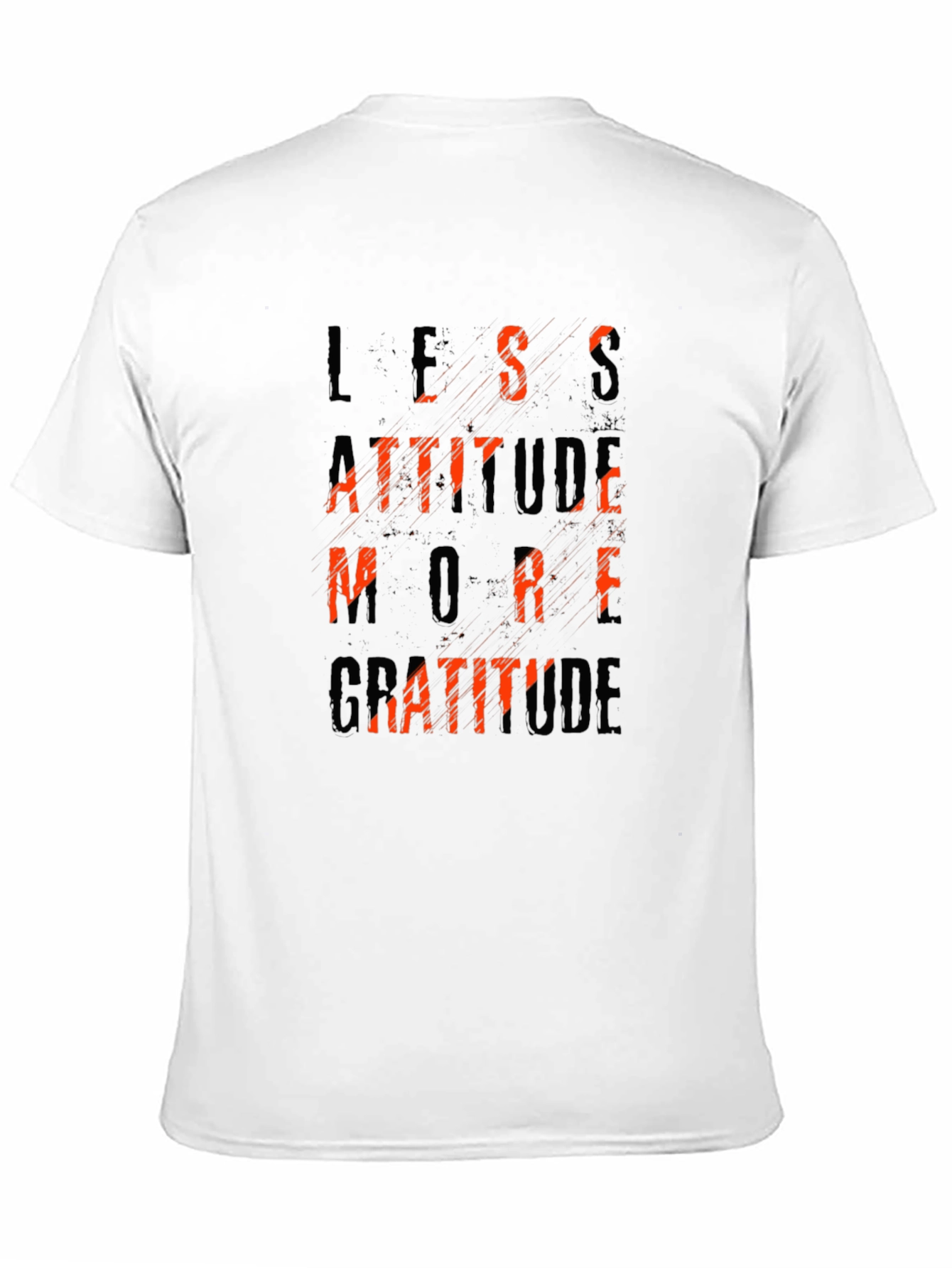 Black Less Attitude More Gratitude Black T-Shirt view 11