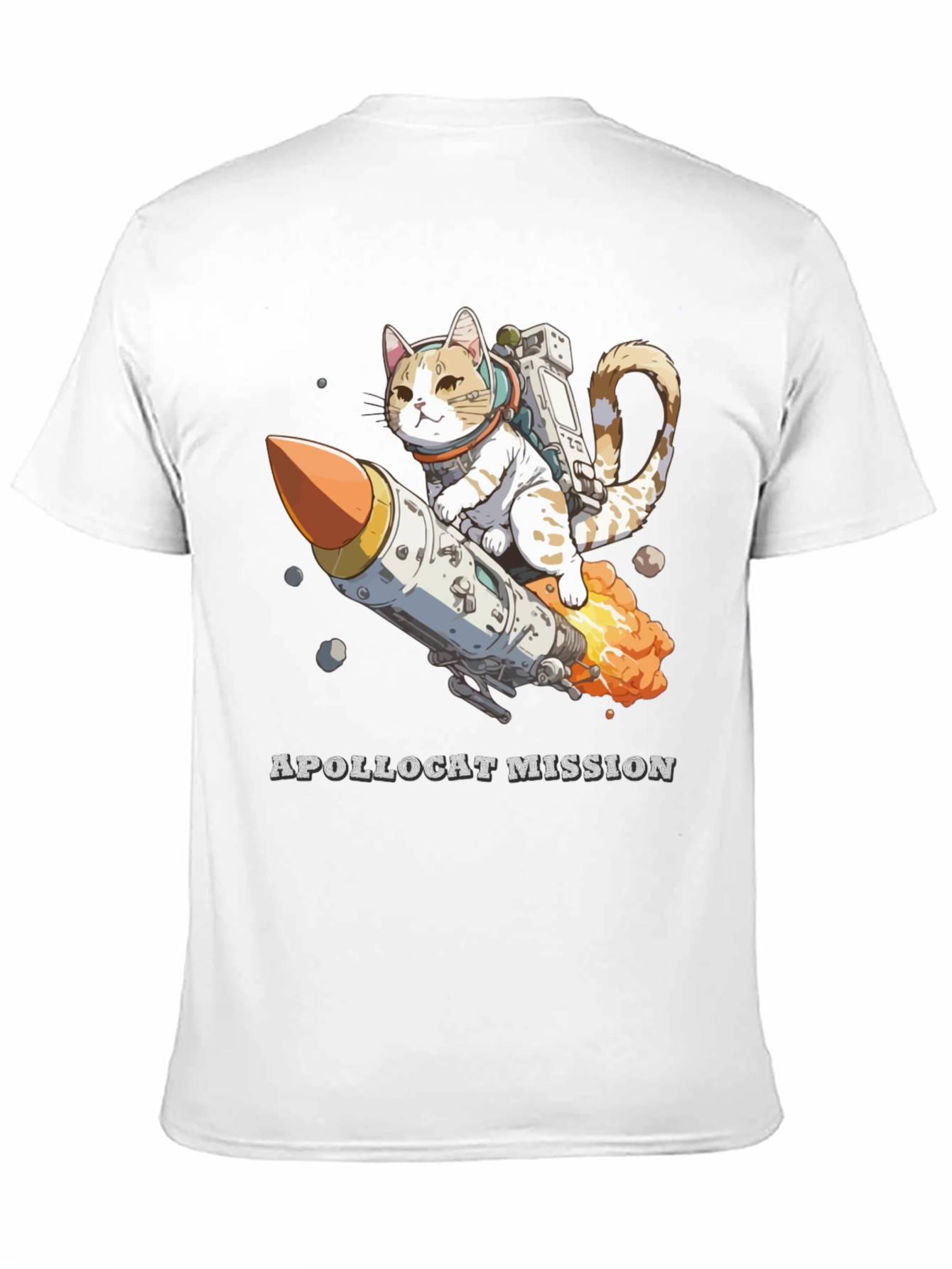 Black ApolloCat Mission Black T-Shirt view 11