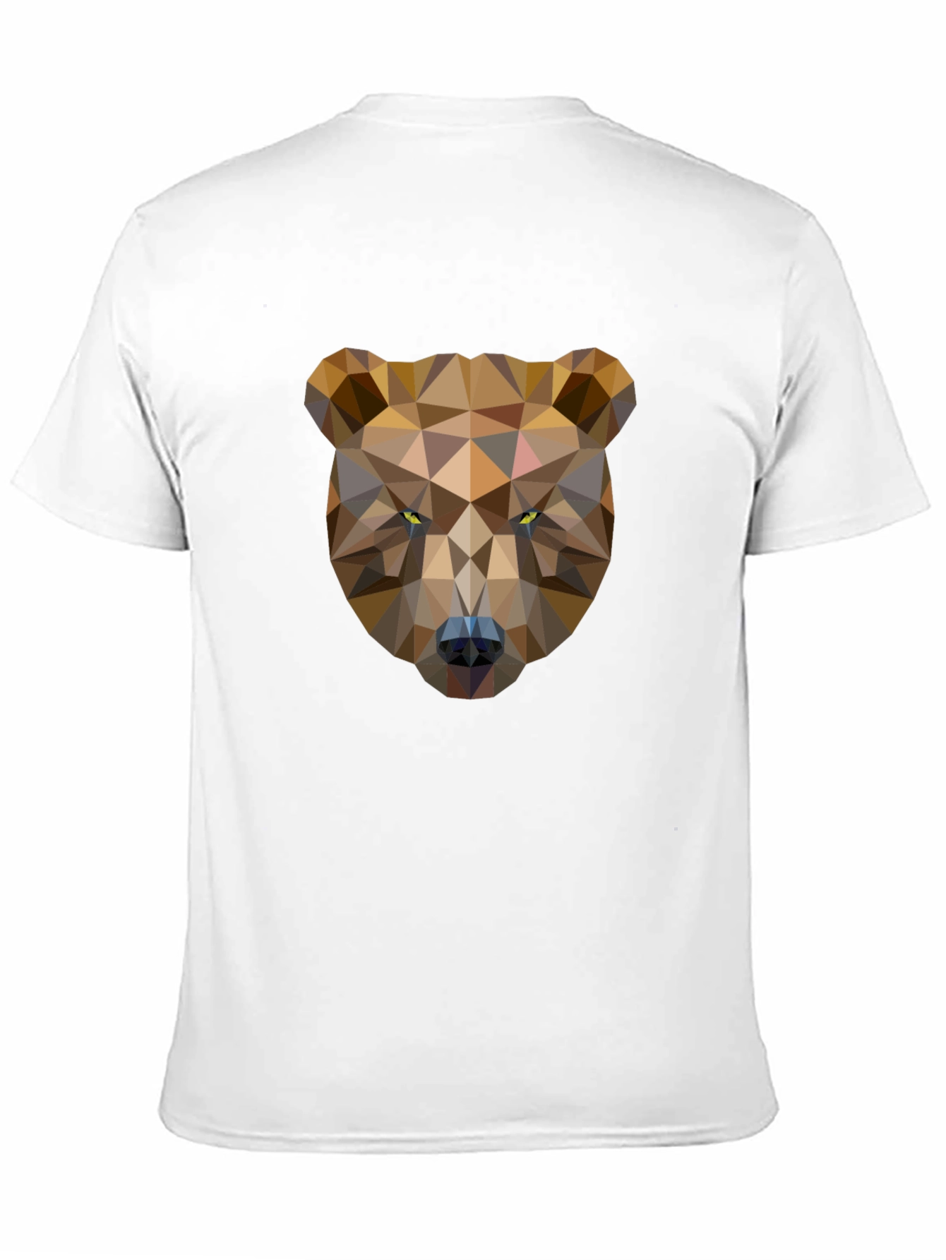 Black Geometric Bear Graphic Tee - Black Cotton T-Shirt view 11