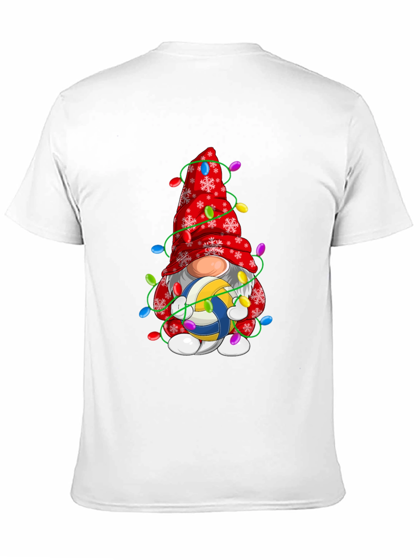 Black Volleyball Gnome Christmas T-Shirt view 11