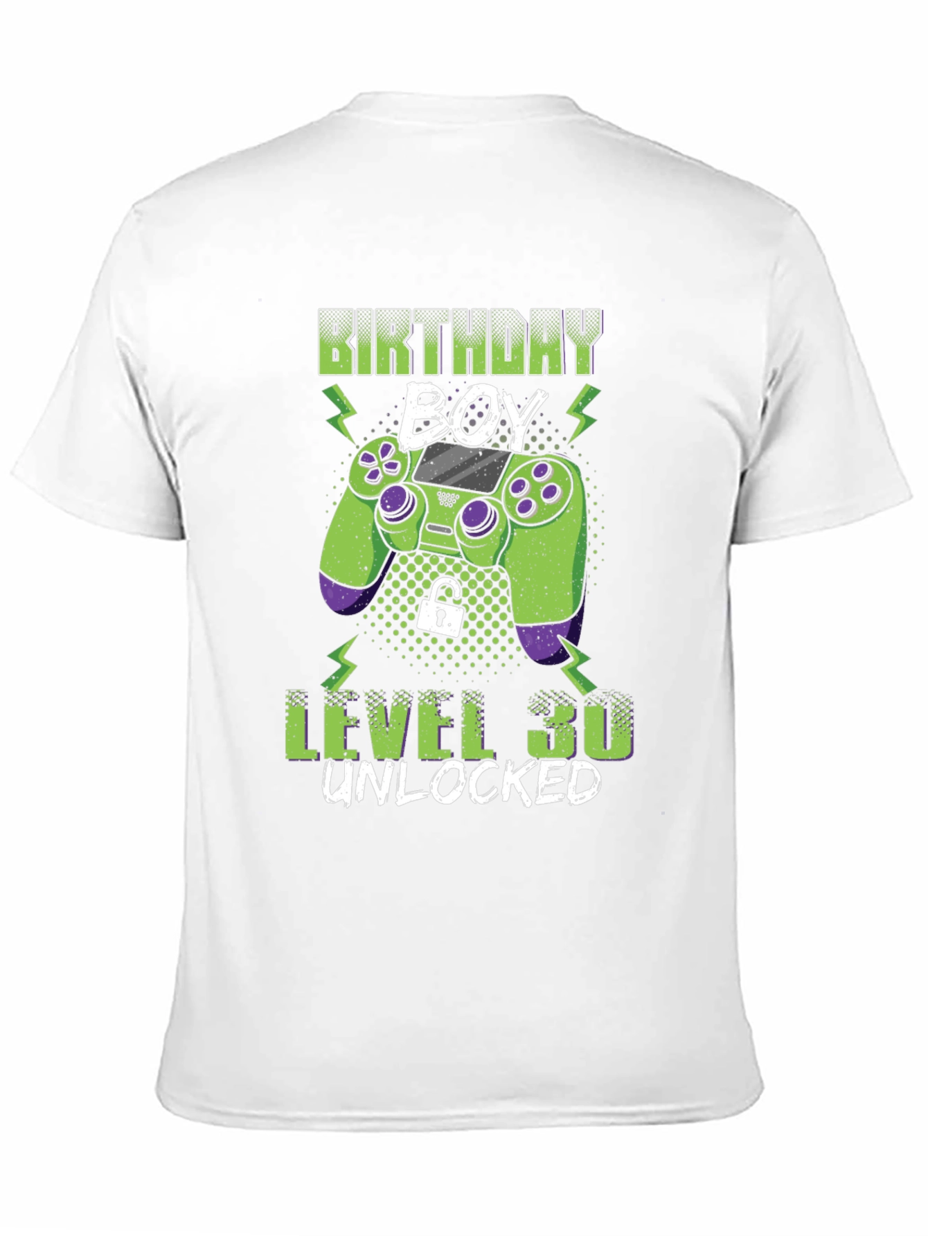Black Birthday Boy Level 30 Unlocked Gaming T-Shirt view 11