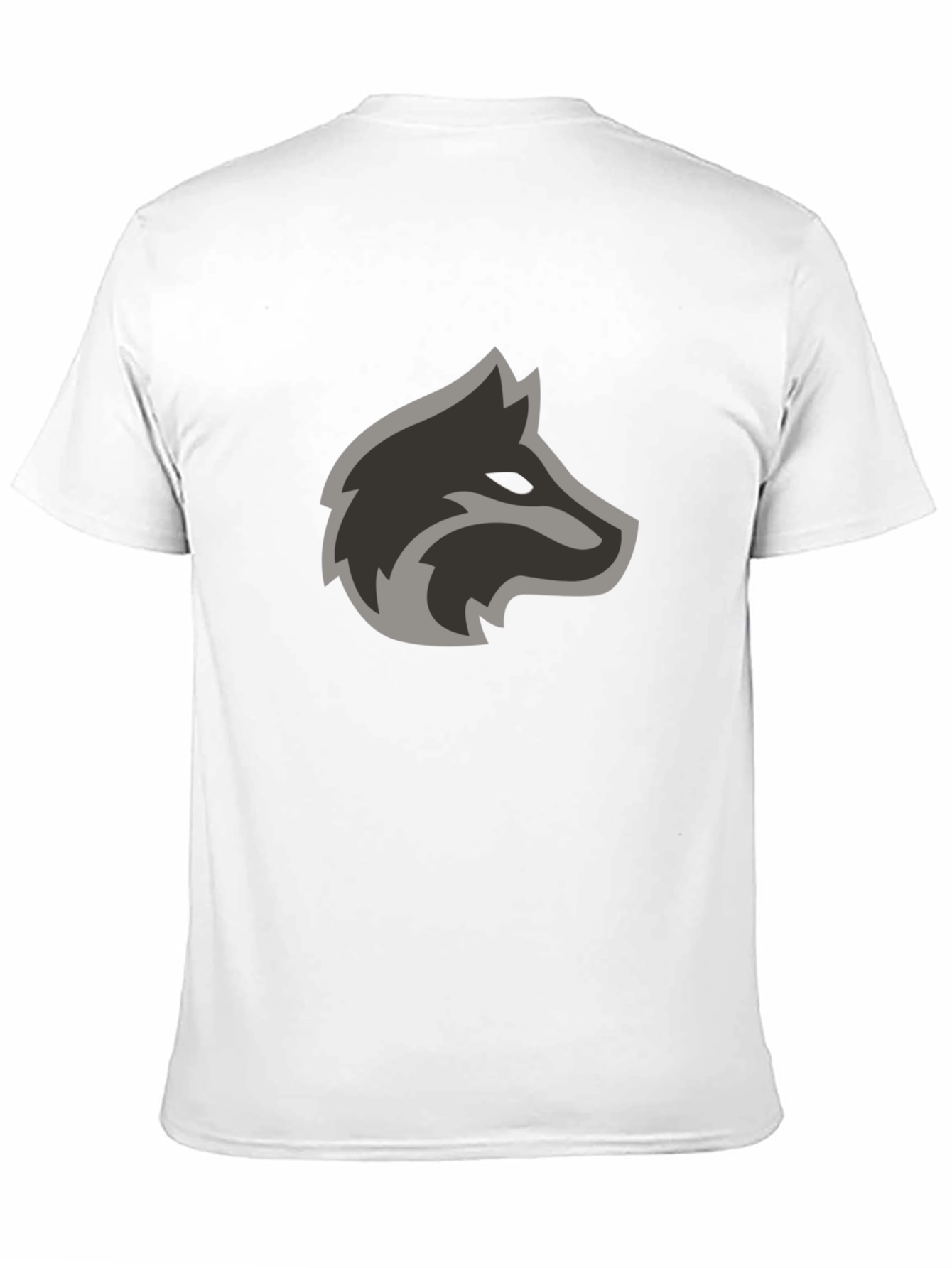 Black Stylish Black T-Shirt with Wolf Head Design view 11
