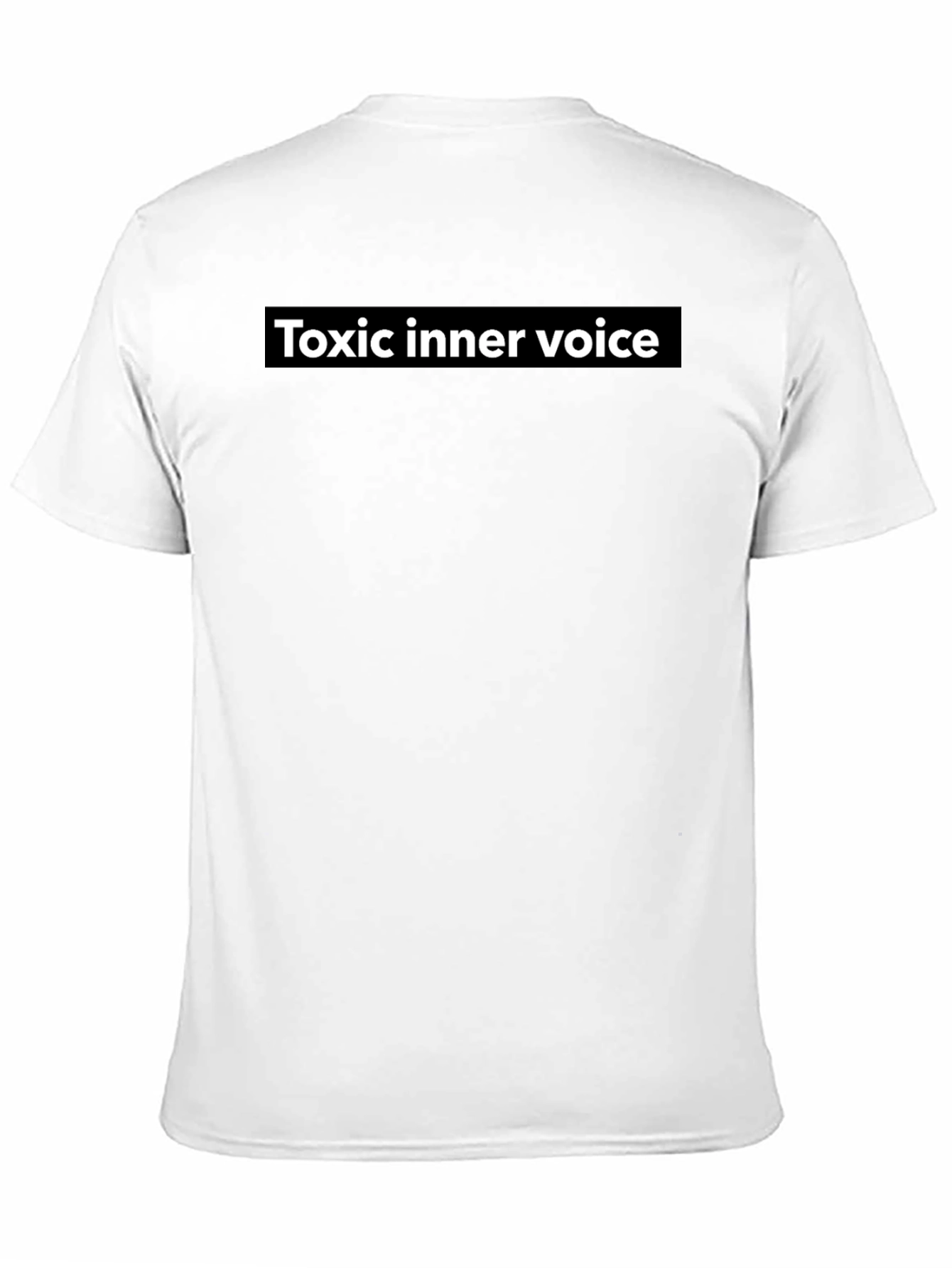 Black Toxic Inner Voice Graphic Tee - Black Casual T-Shirt view 11