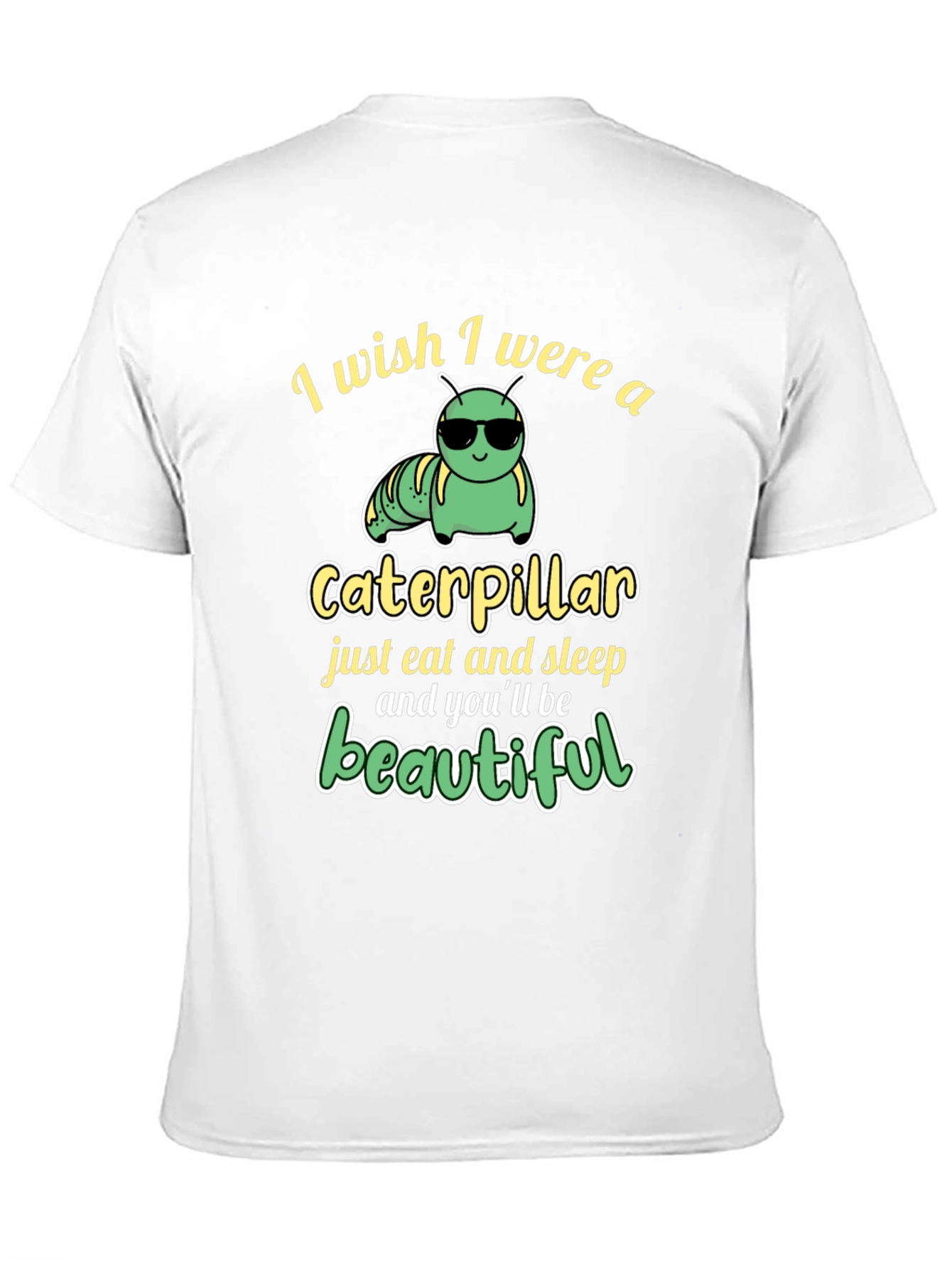 Black Funny Caterpillar T-Shirt - Eat, Sleep, Beautiful view 11