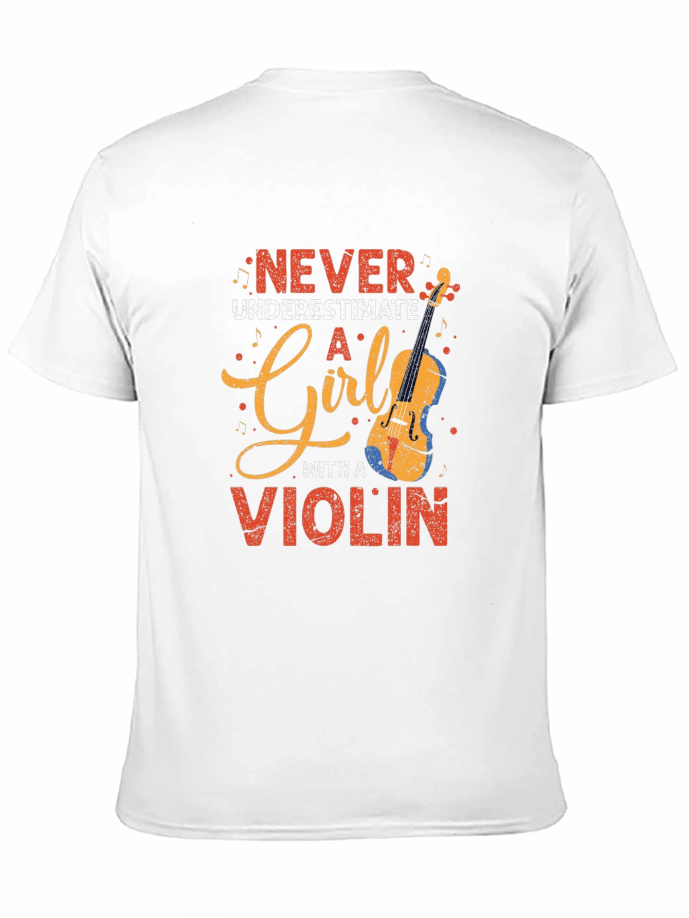 Black Never Underestimate a Girl With a Violin T-Shirt view 11