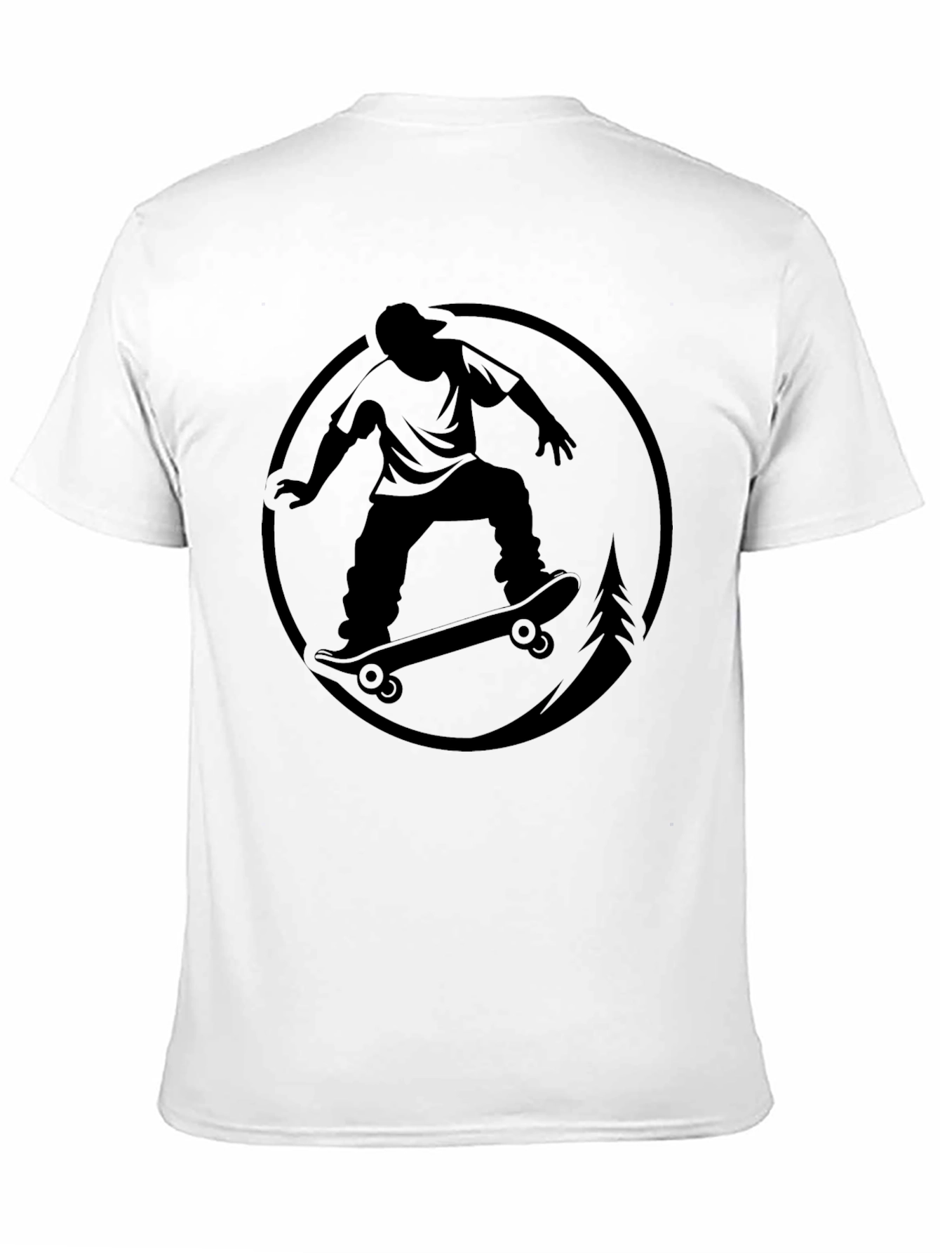 Black Skateboarder Graphic Black T-Shirt view 11