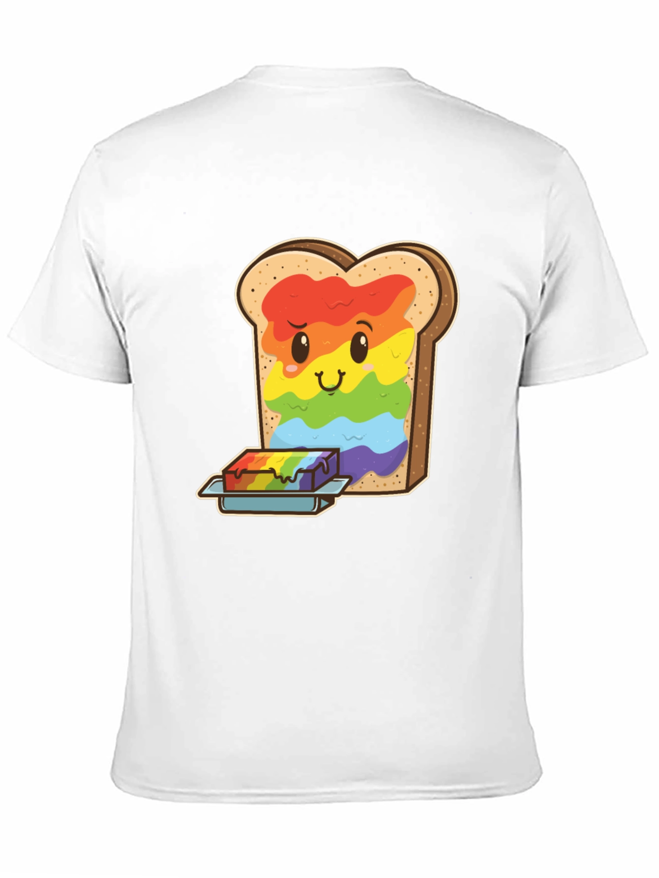 Black Rainbow Toast Graphic Tee - Unique Novelty Shirt view 11