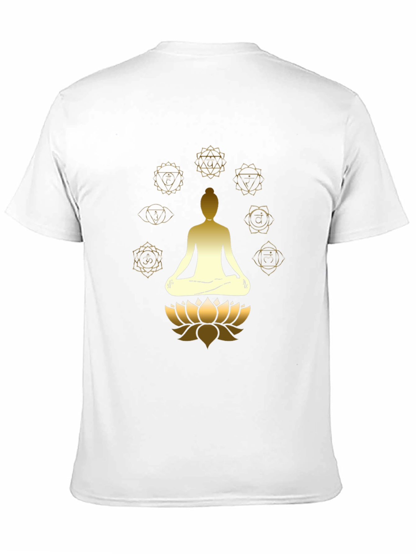 Black Men's Black Chakra Meditation Graphic T-Shirt view 11