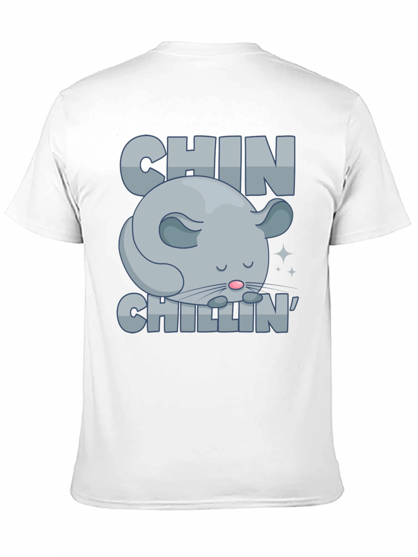 Black Chin Chillin' T-Shirt, Funny Chinchilla Graphic Tee view 11
