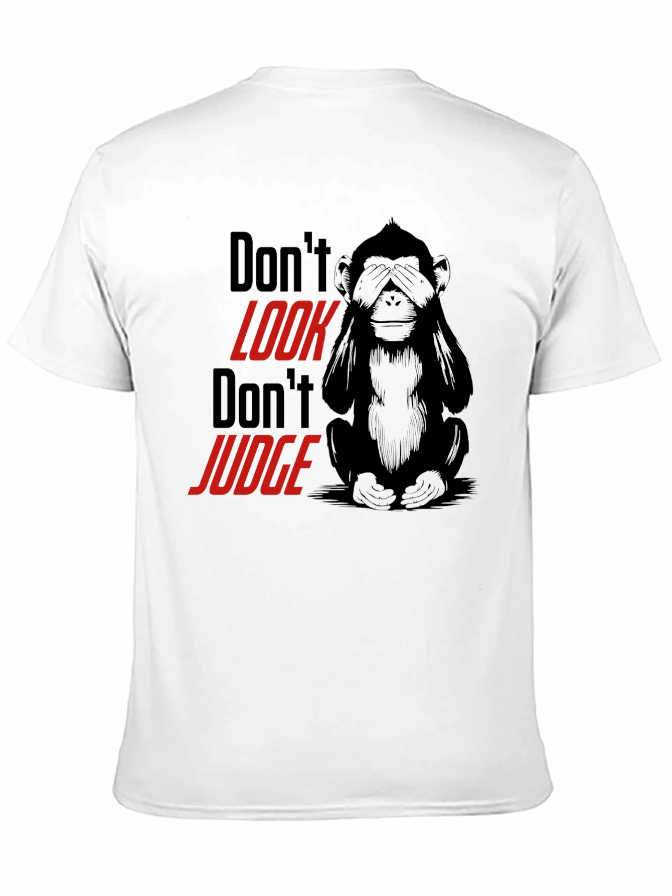 Black Don't Look Monkey Graphic Tee - Black view 11