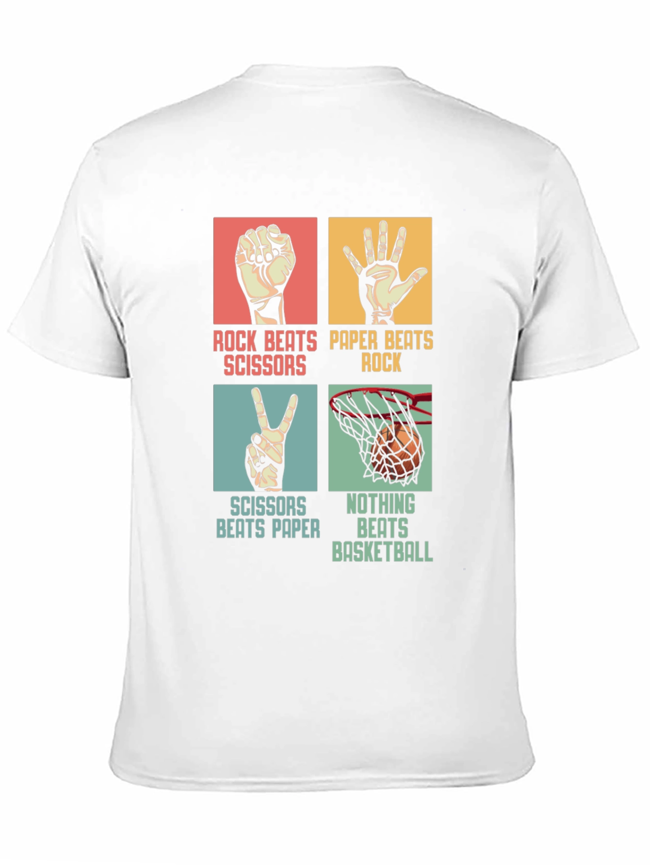 Black Rock Paper Scissors Basketball Black T-Shirt view 11