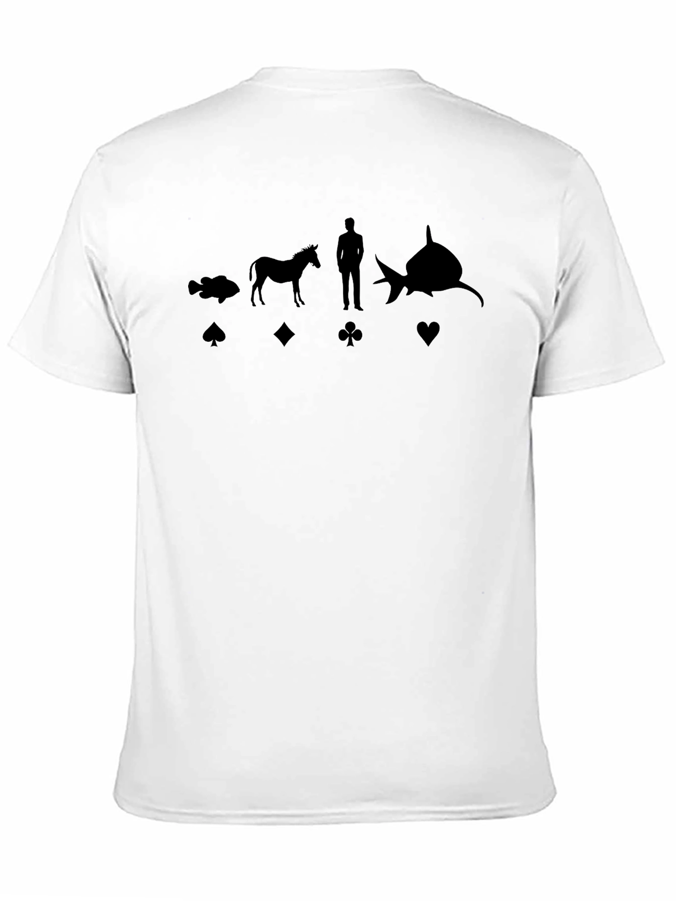 Evolution of Man T-Shirt - Poker Suits, Animal Silhouettes - 11