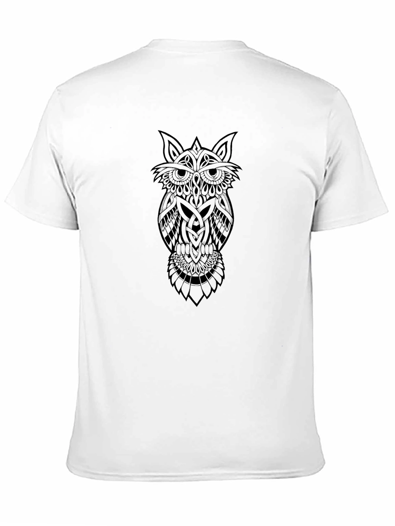 Black Celtic Owl Graphic Tee - Black Cotton view 11