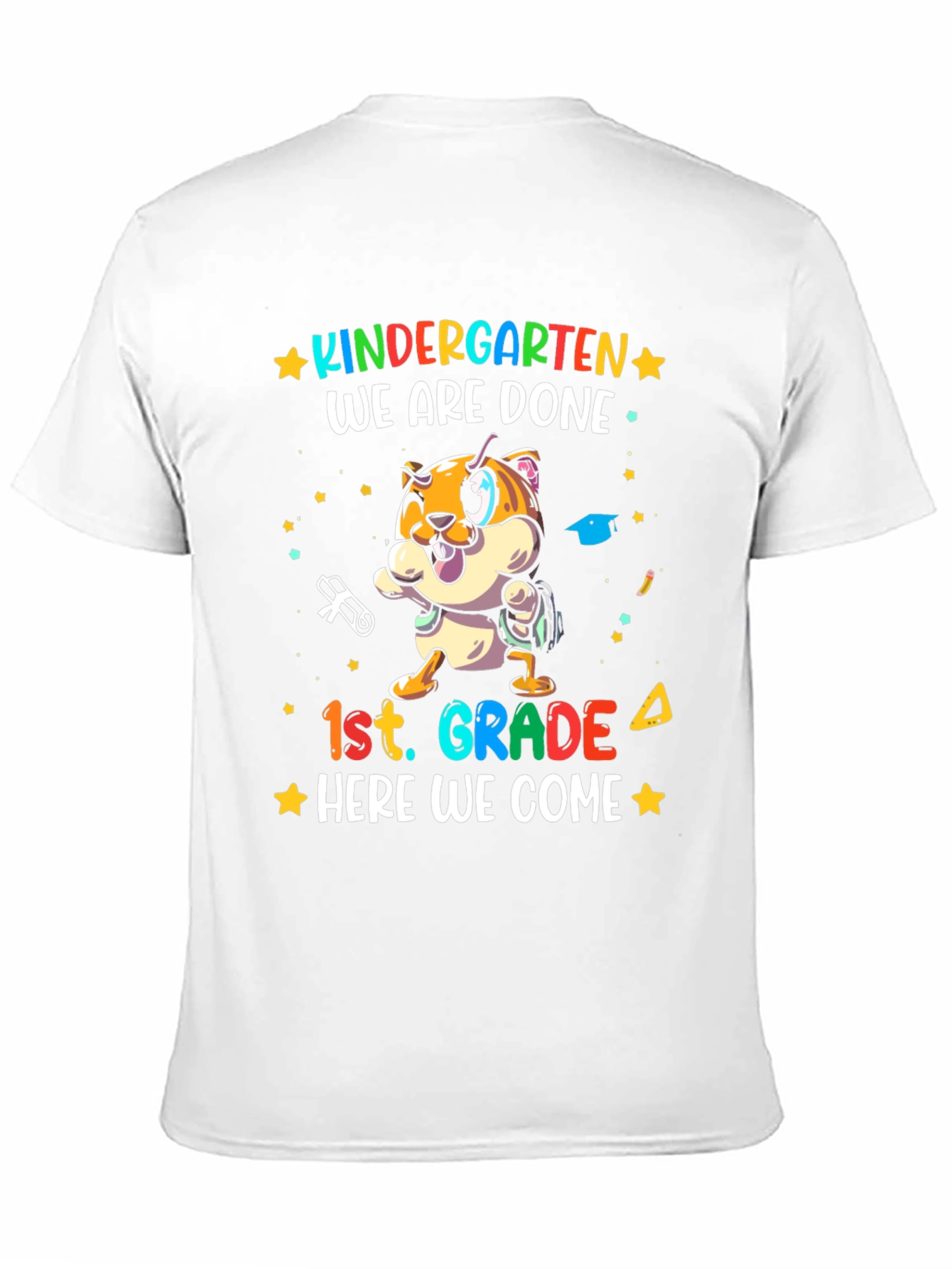 Black Kindergarten Done 1st Grade Here We Come T-Shirt view 11