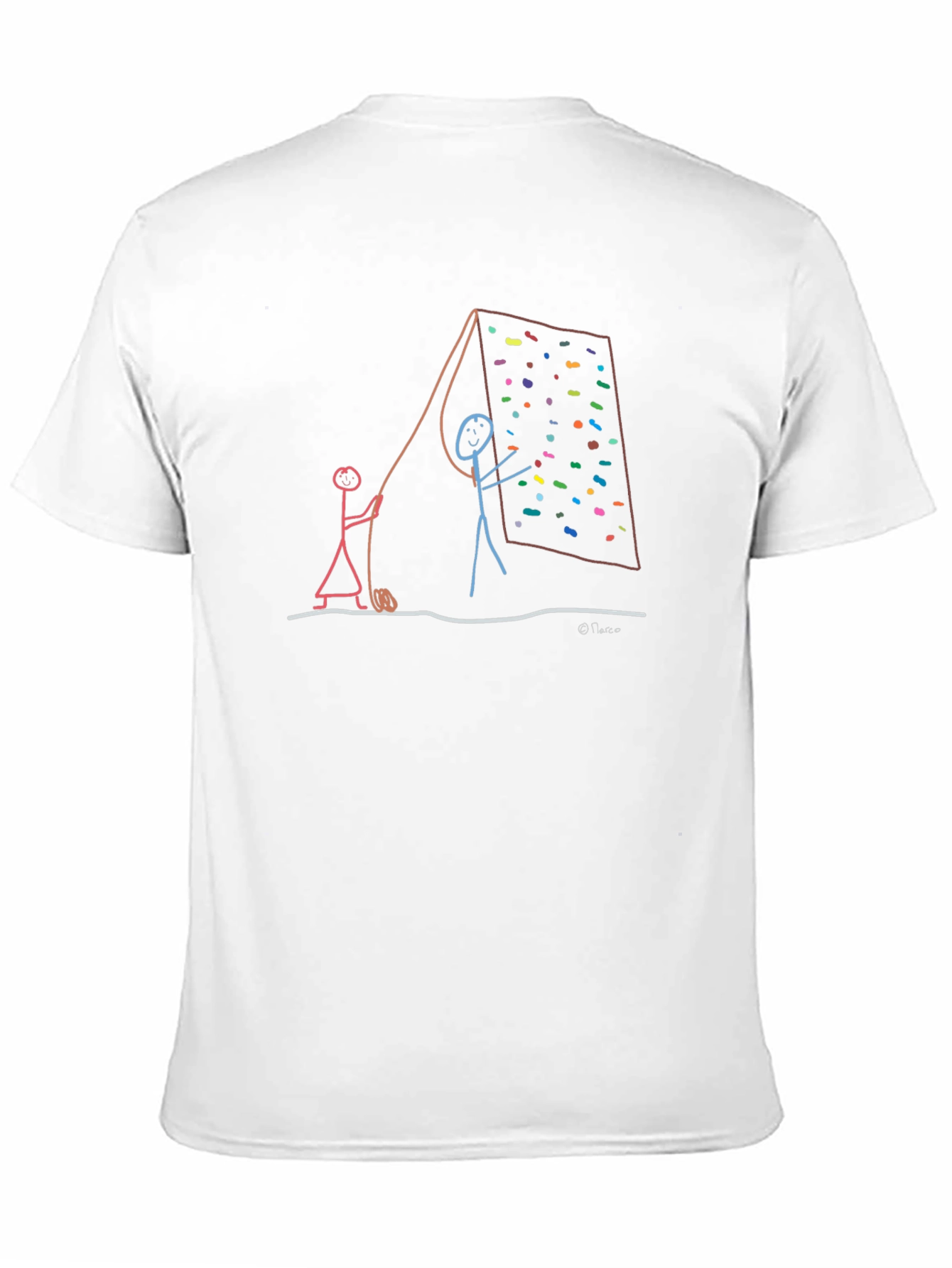Black Climbing Stick Figure Graphic Tee view 11