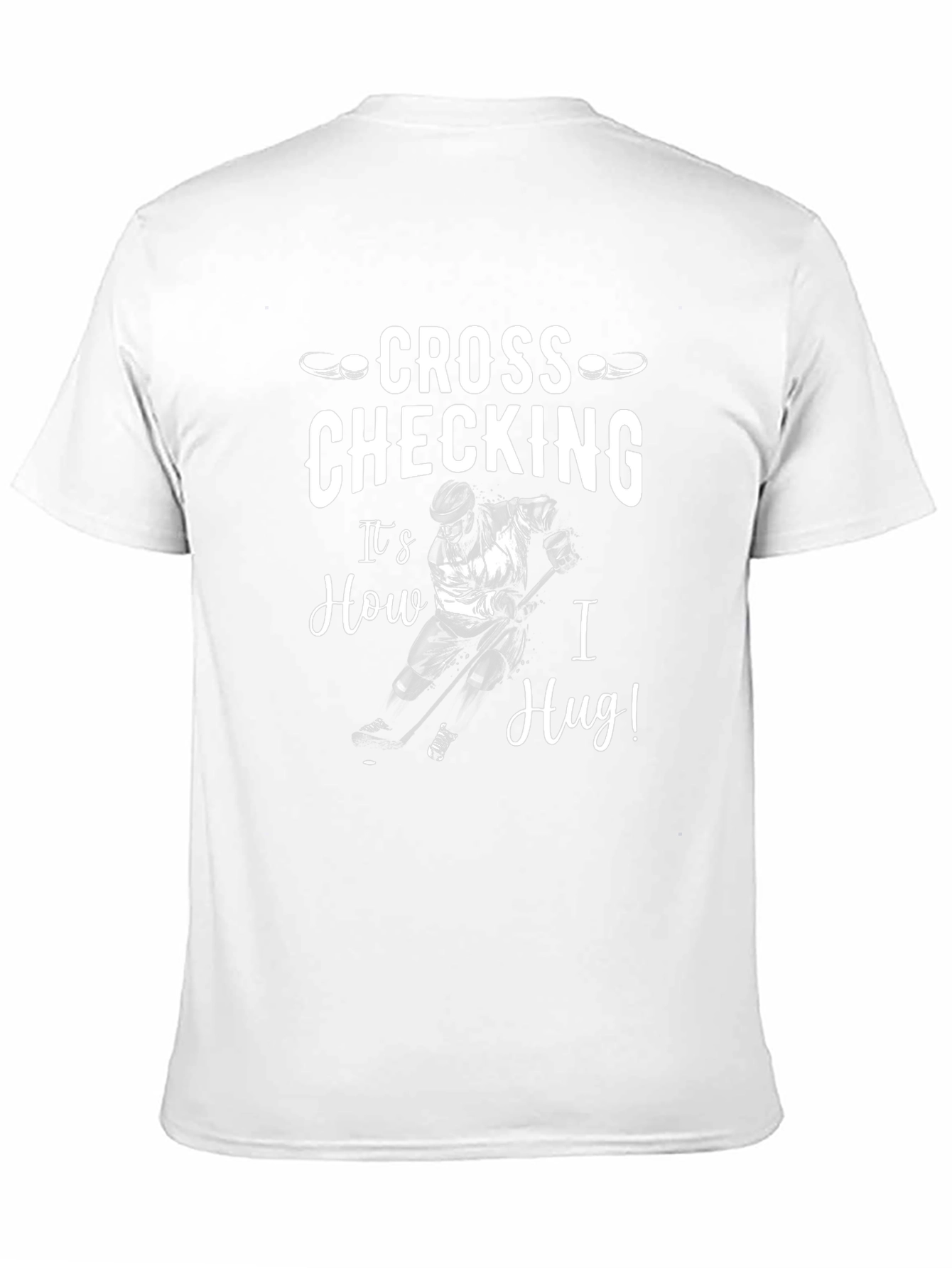 Black Cross Checking Hockey T-Shirt - Funny Sports Tee view 11