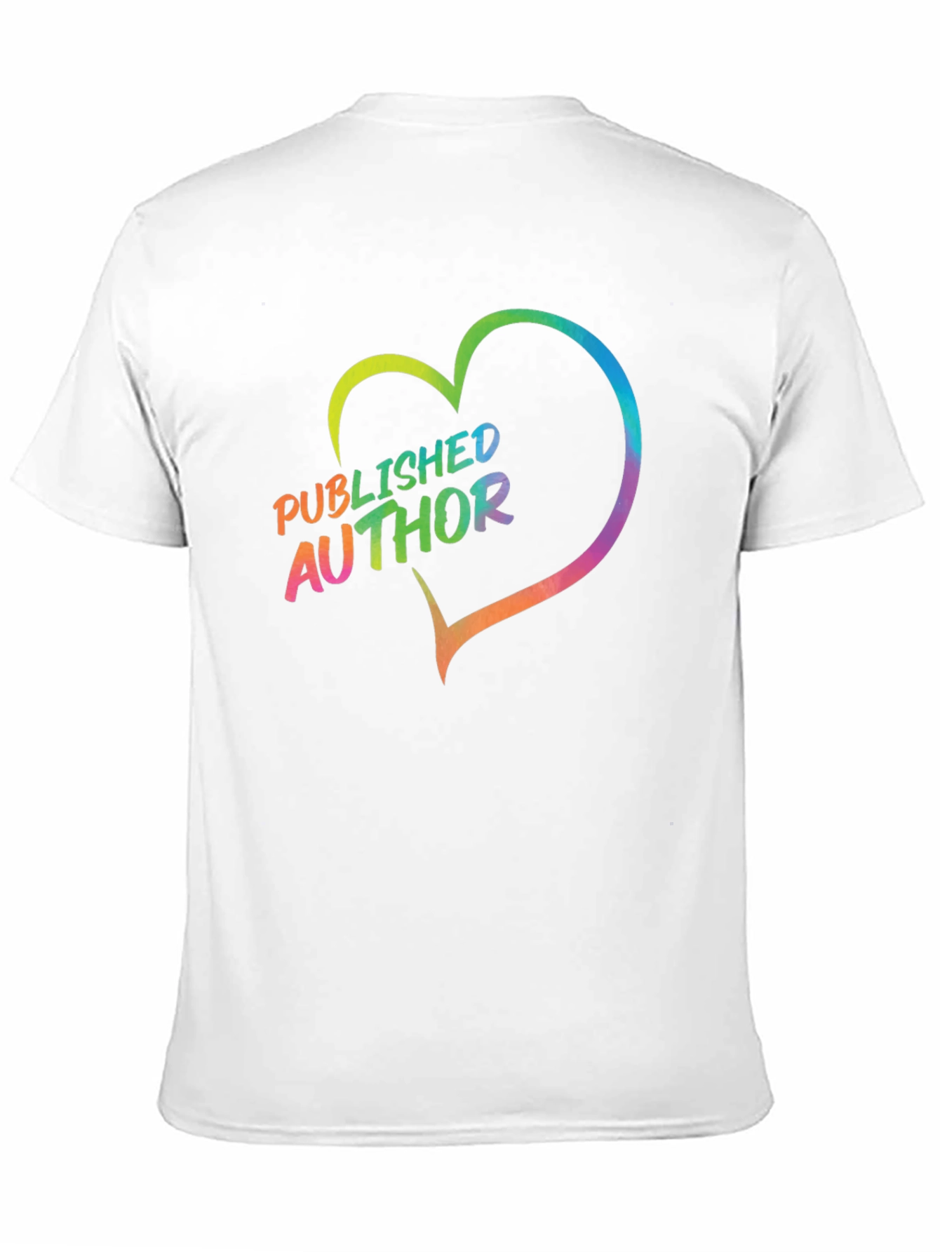 Black Published Author Rainbow Heart T-Shirt view 11
