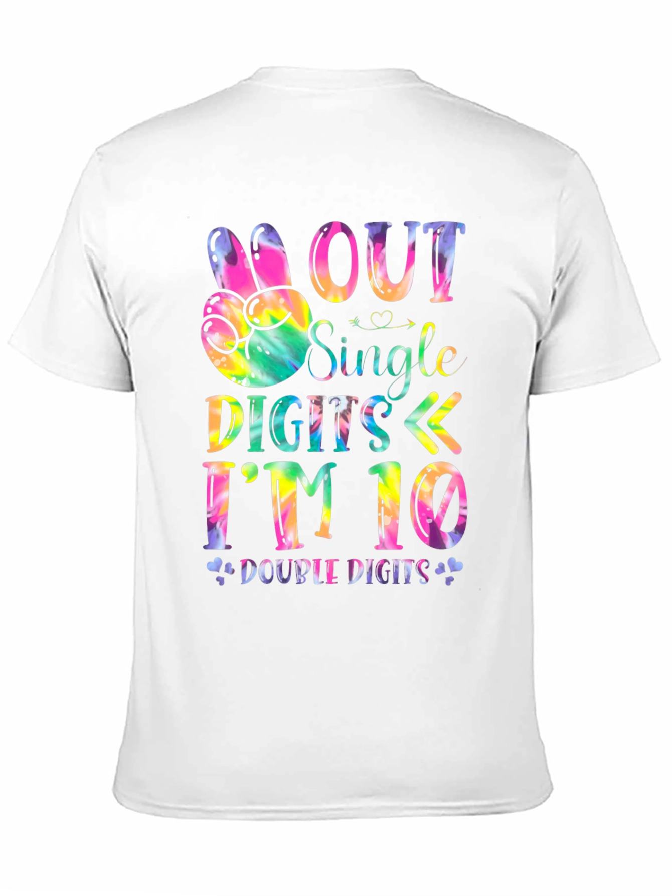 Black Peace Out Single Digits I'm 10 - Tie Dye Birthday Tee view 11