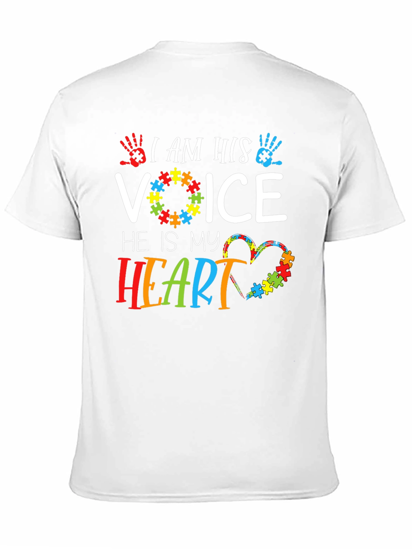 Black Autism Awareness T-Shirt - I Am His Voice view 11