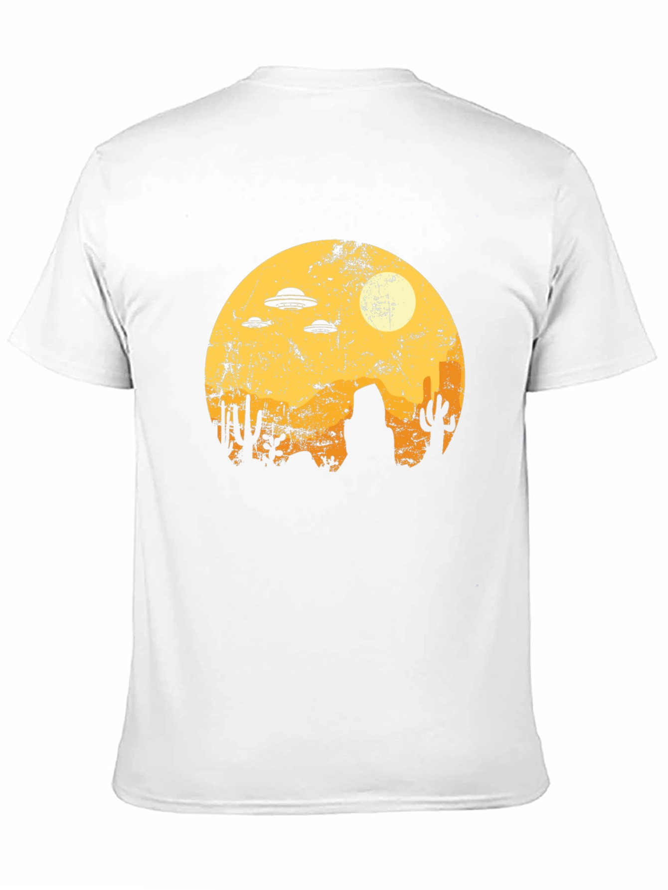 Black Retro Desert Alien UFO Graphic Tee - Black view 11