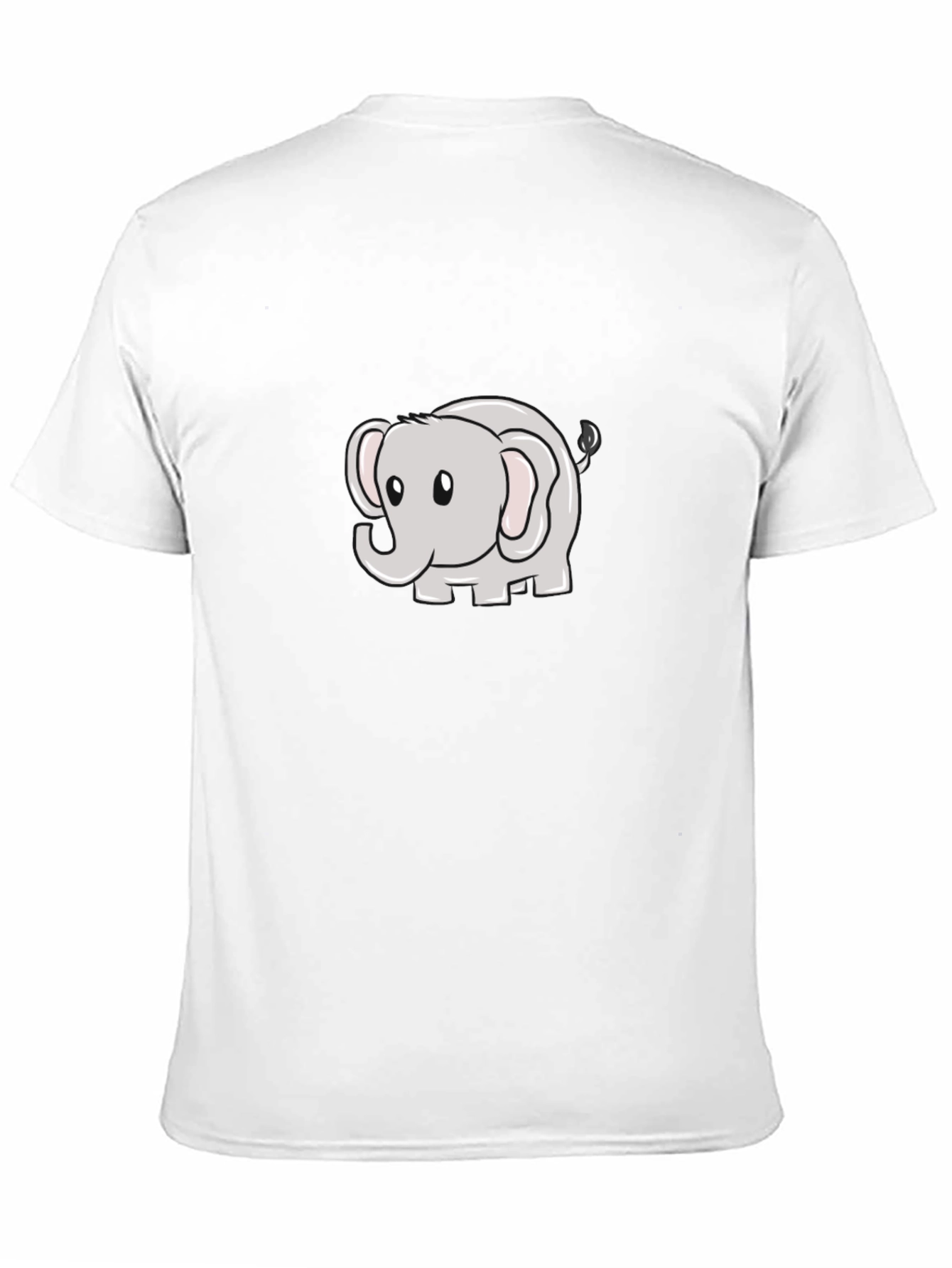 Black Cute Elephant Cartoon Black T-Shirt view 11